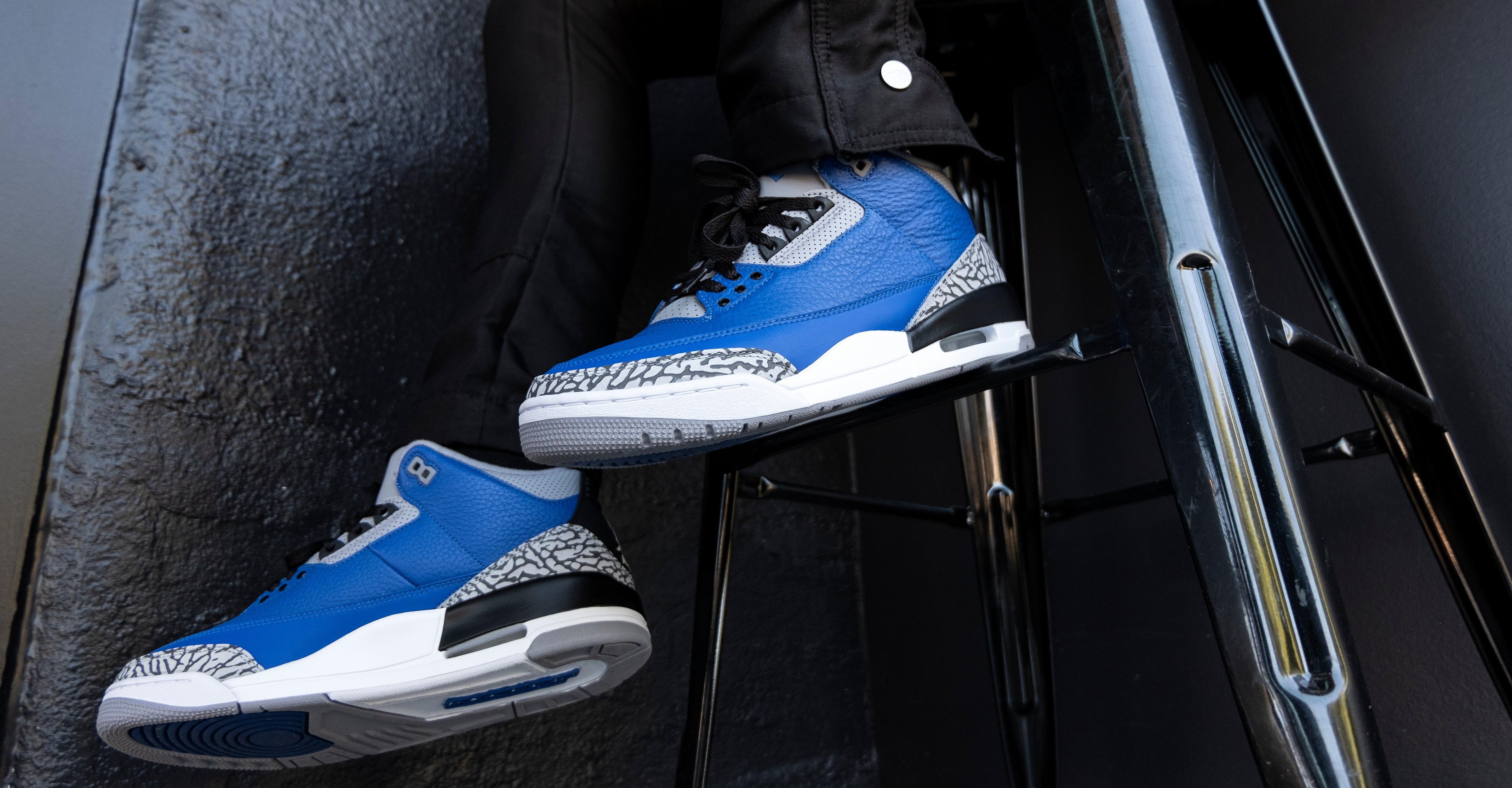 Where to Buy the Air Jordan 3 Blue Cement (Varsity Royal) •