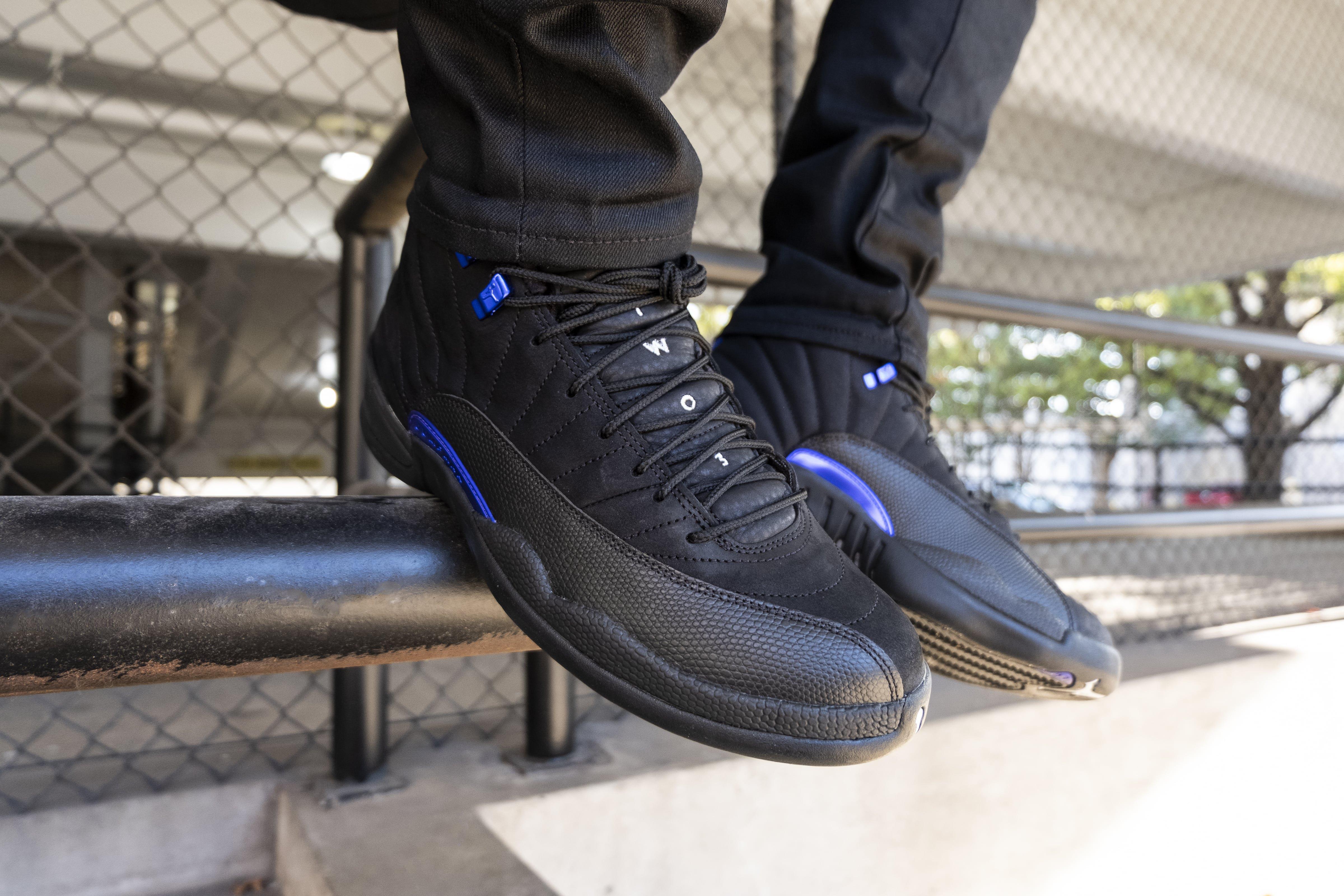 dark concord jordan 12 on feet