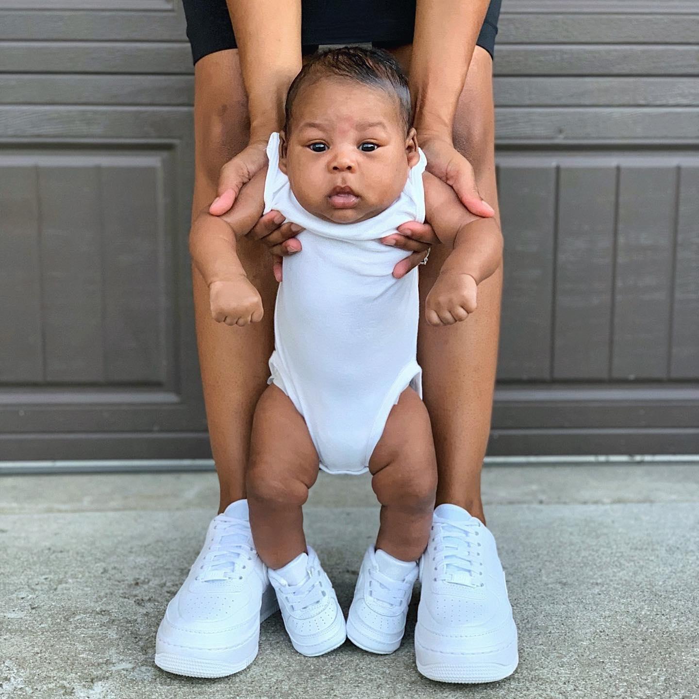 baby wearing air force 1