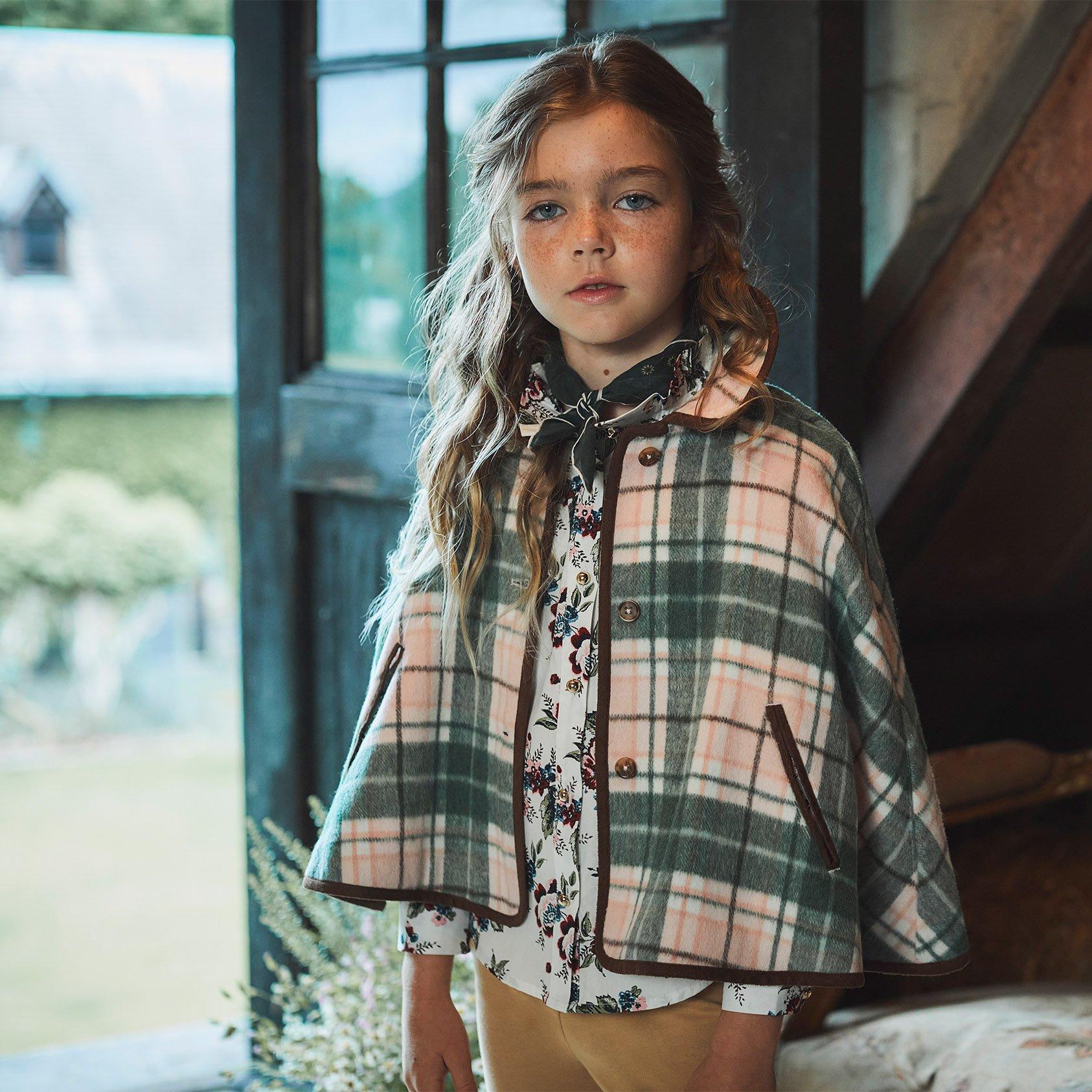 Plaid Brushed Twill Cape image number 3