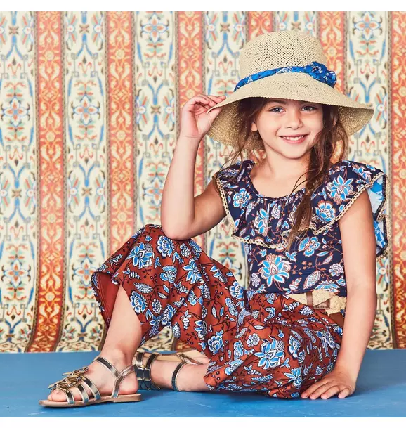 Paisley Floral Knot Straw Hat image number 4