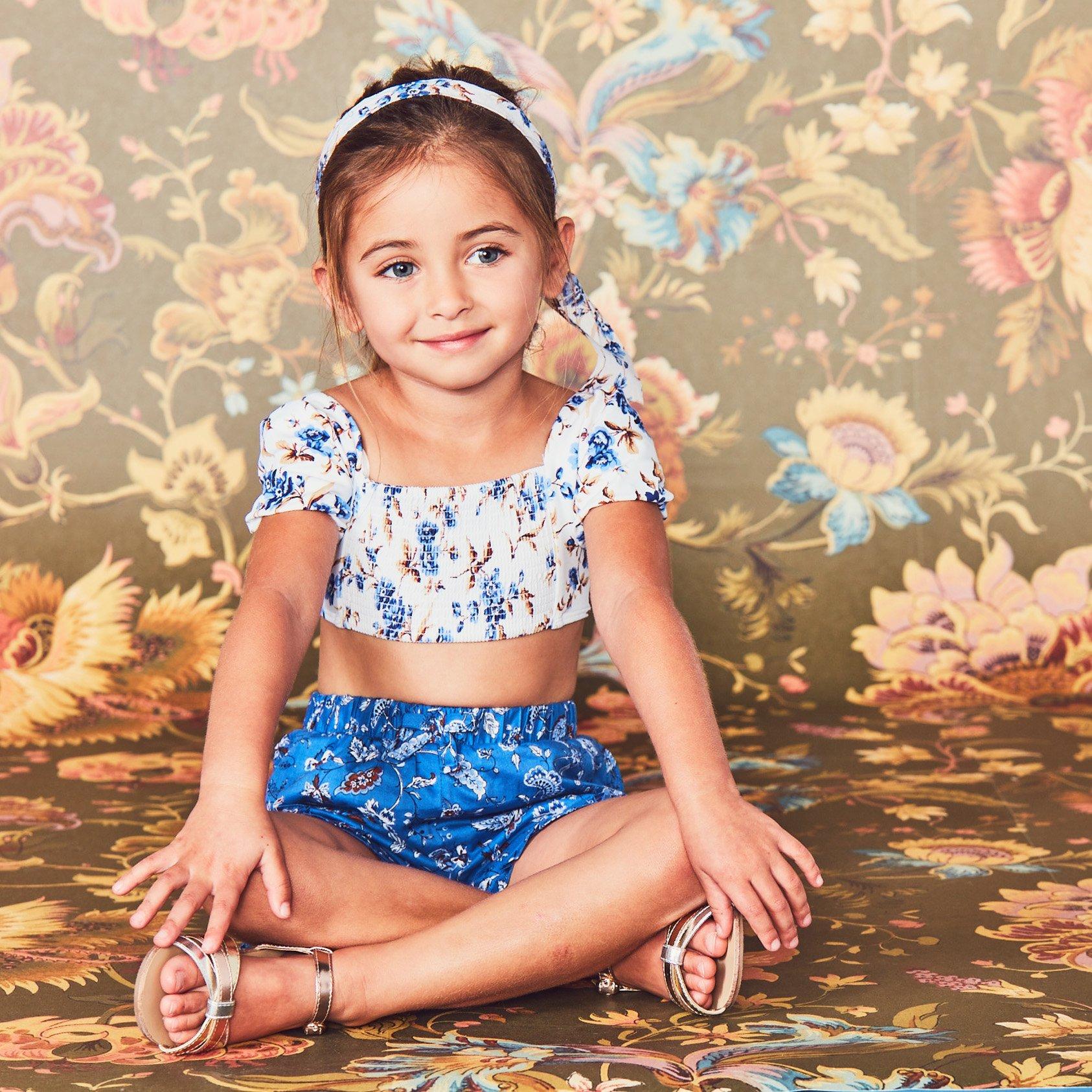 Floral Puff Sleeve 2-Piece Swimsuit image number 4