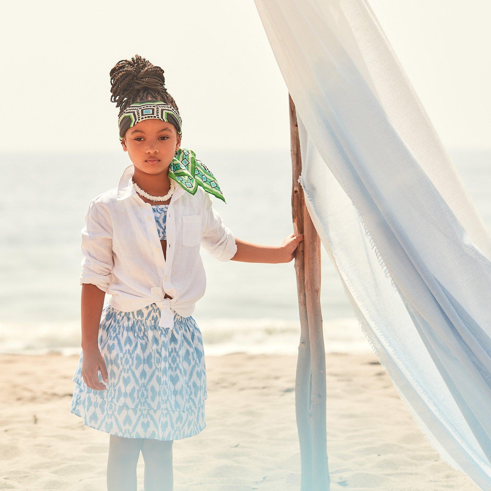 Ikat Tiered Skirt  image number 1