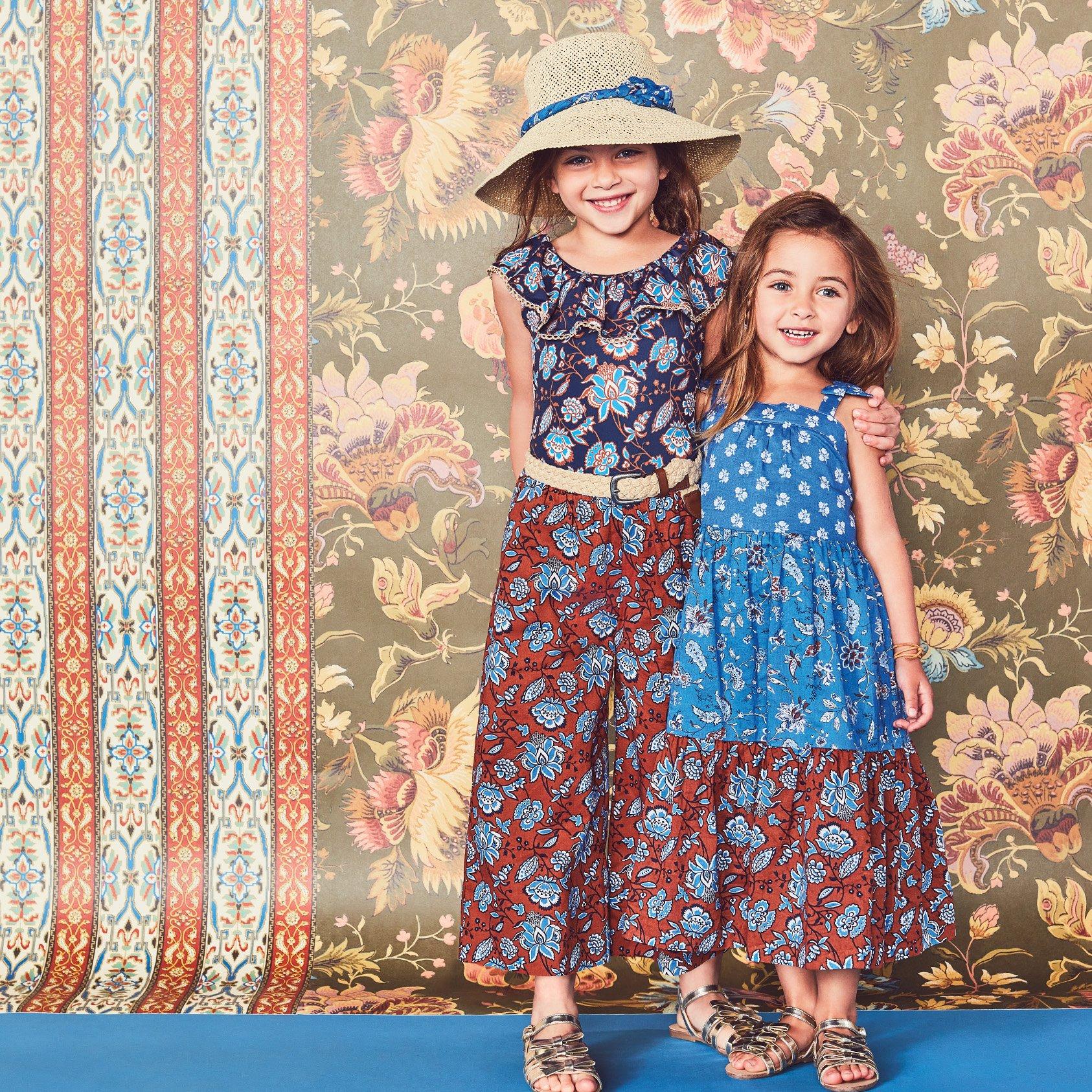 Girl Blue Monday Mixed Floral Mixed Paisley Floral Maxi Dress by Janie and Jack