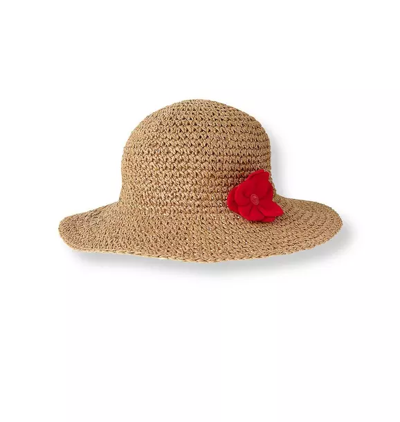 Camellia Corsage Straw Hat image number 0