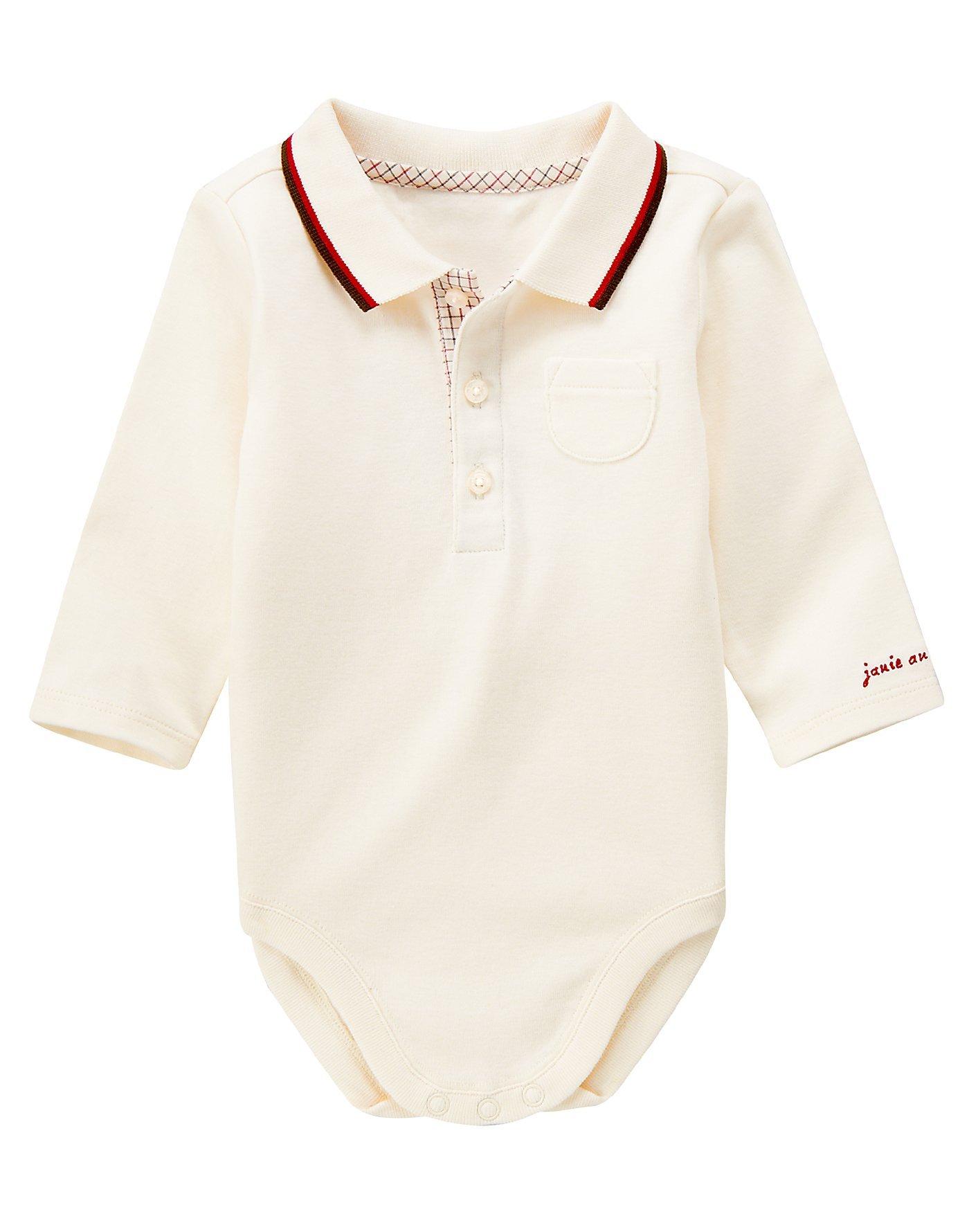 Tipped Polo Bodysuit image number 0