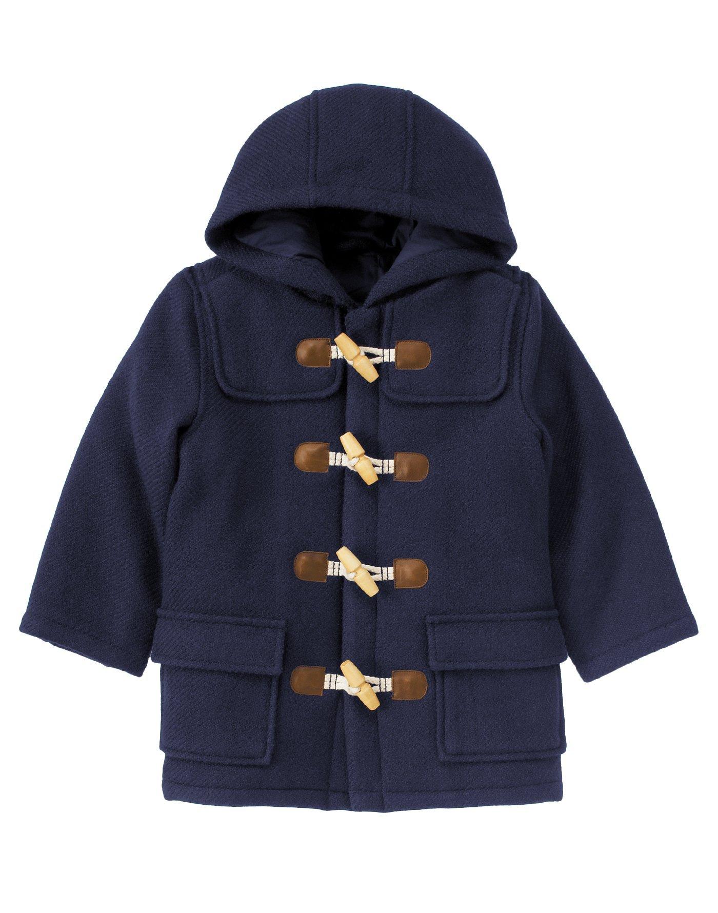 Winter Navy Hooded Toggle Coat at JanieandJack