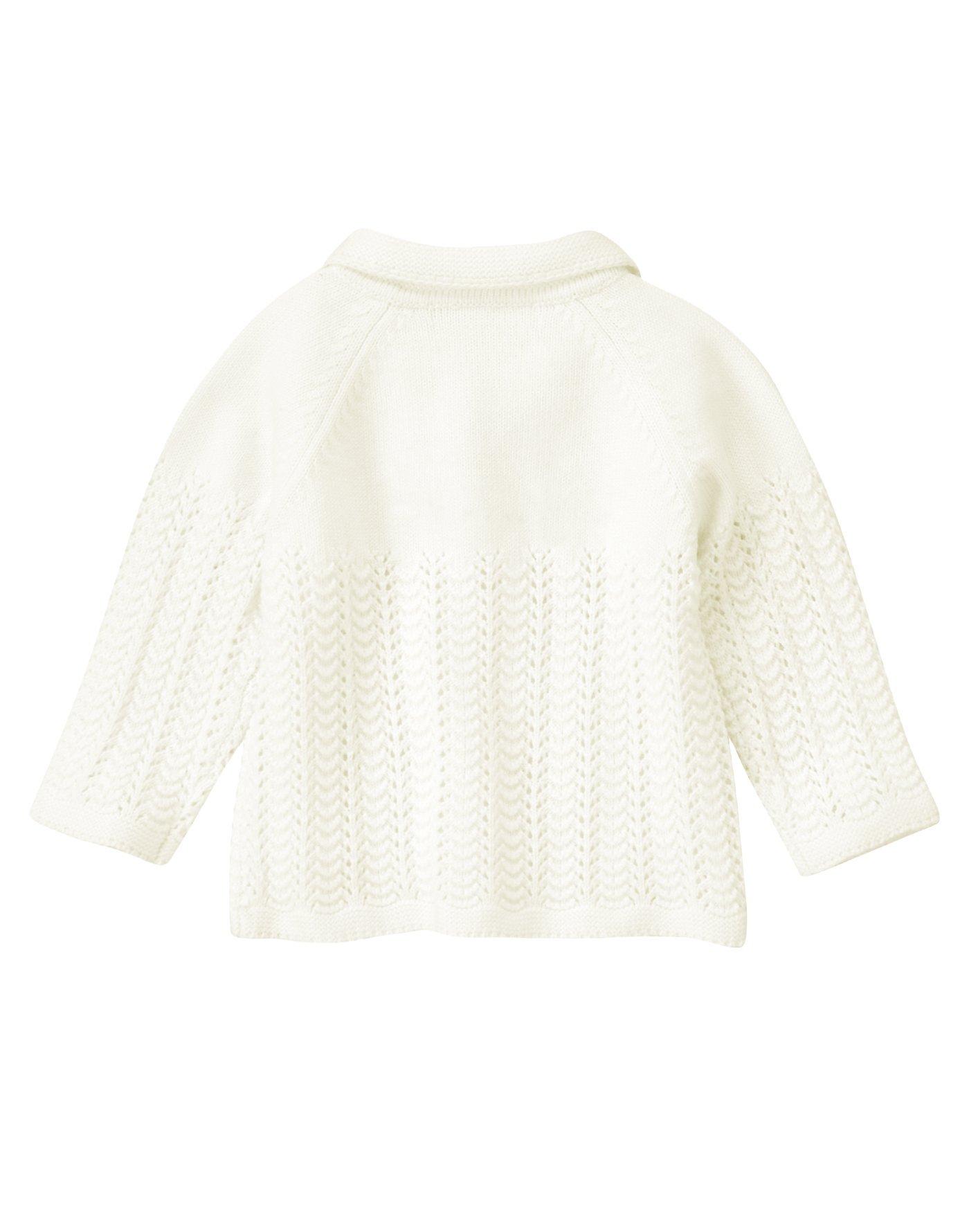 Hand-Embroidered Pointelle Cardigan image number 1