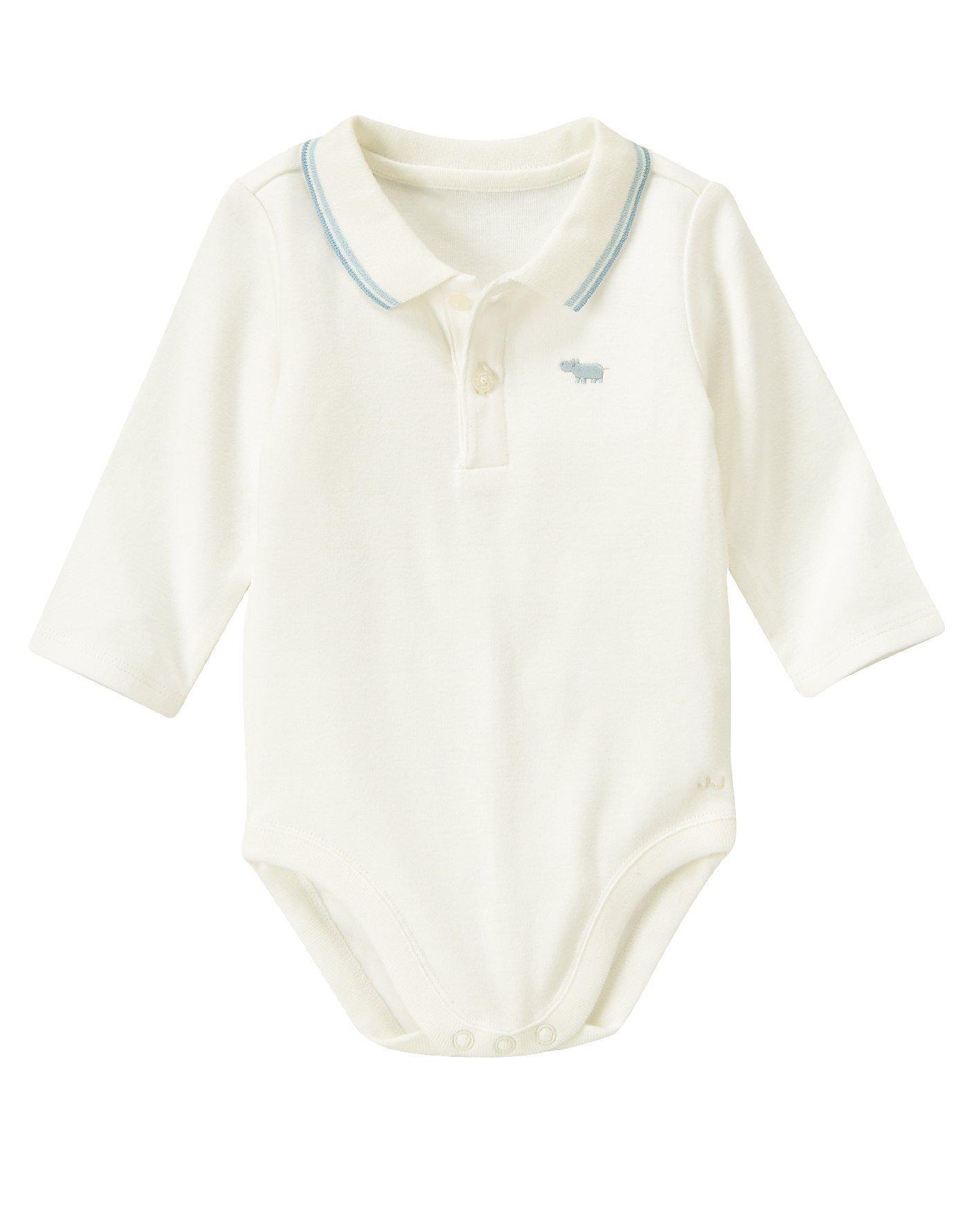 Stripe Collar Polo Bodysuit image number 0