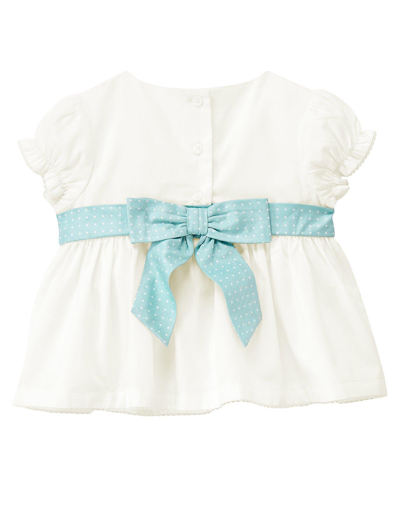 Hand-Embroidered Pindot Sash Top image number 1