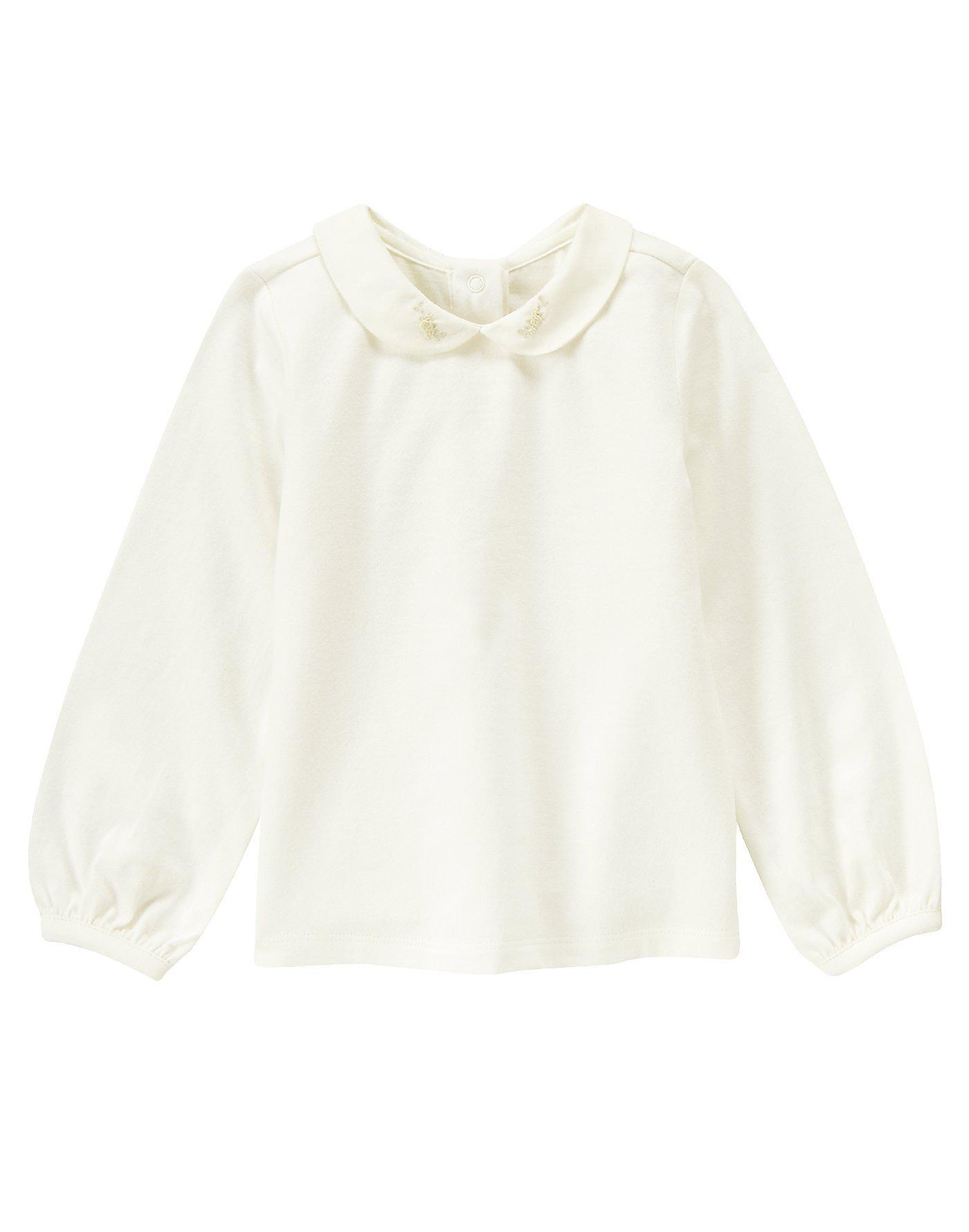 Embroidered Collar Top image number 0