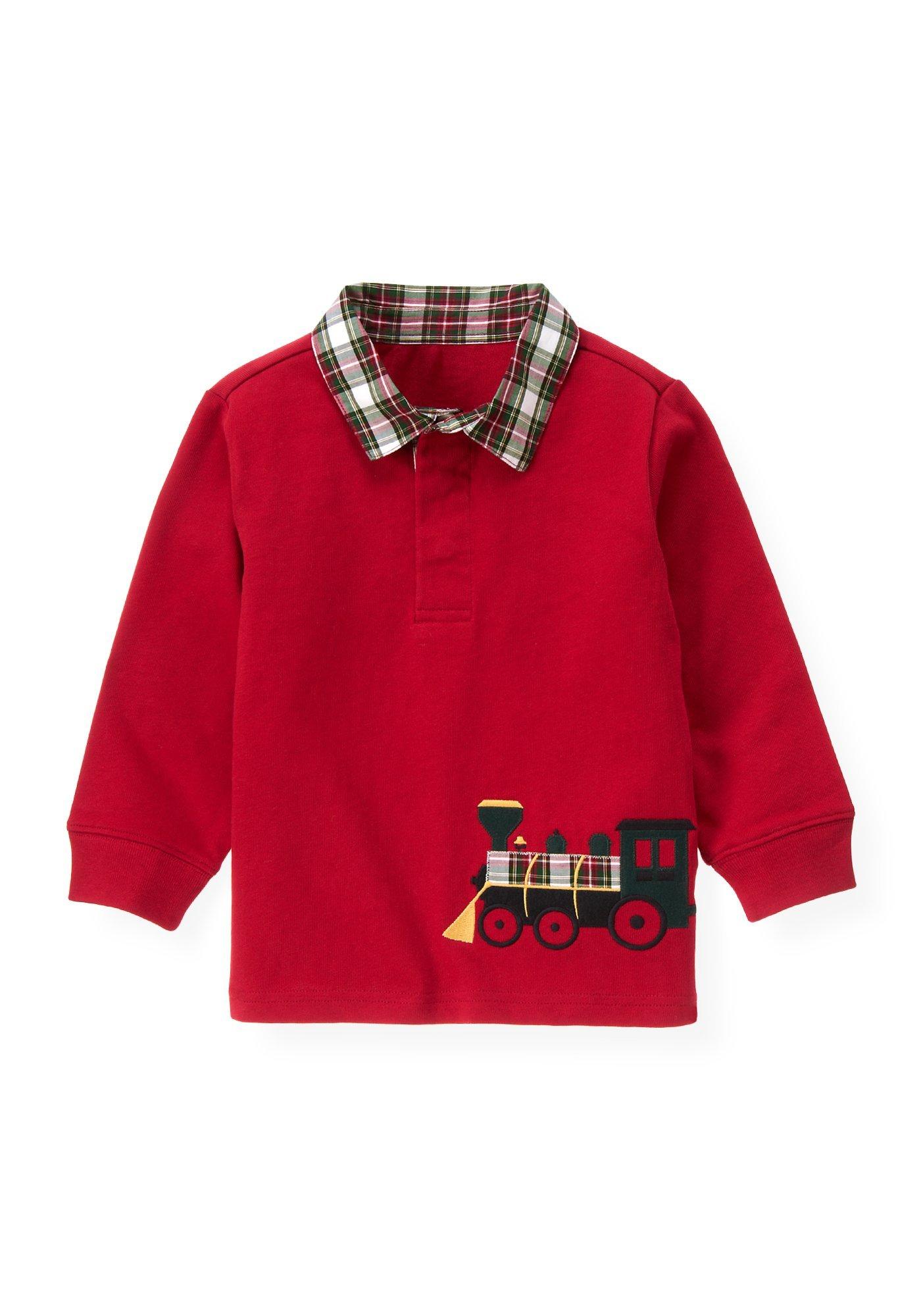 Train Plaid Collar Rugby Shirt image number 0