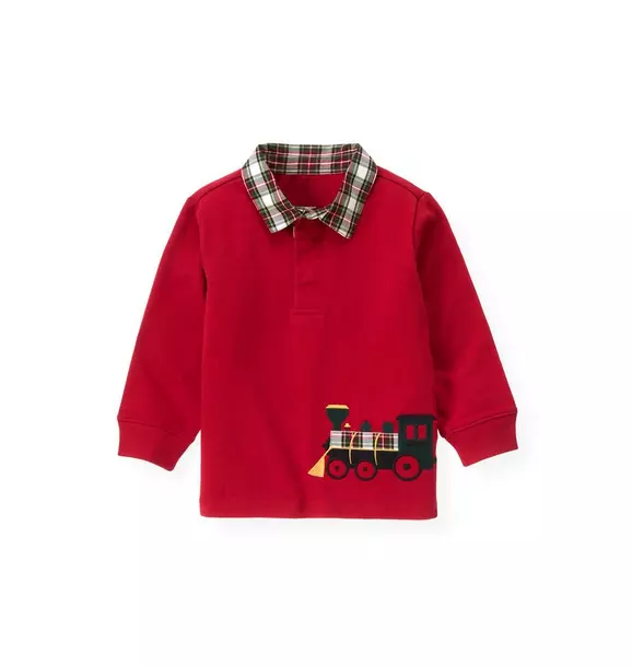 Train Plaid Collar Rugby Shirt image number 0
