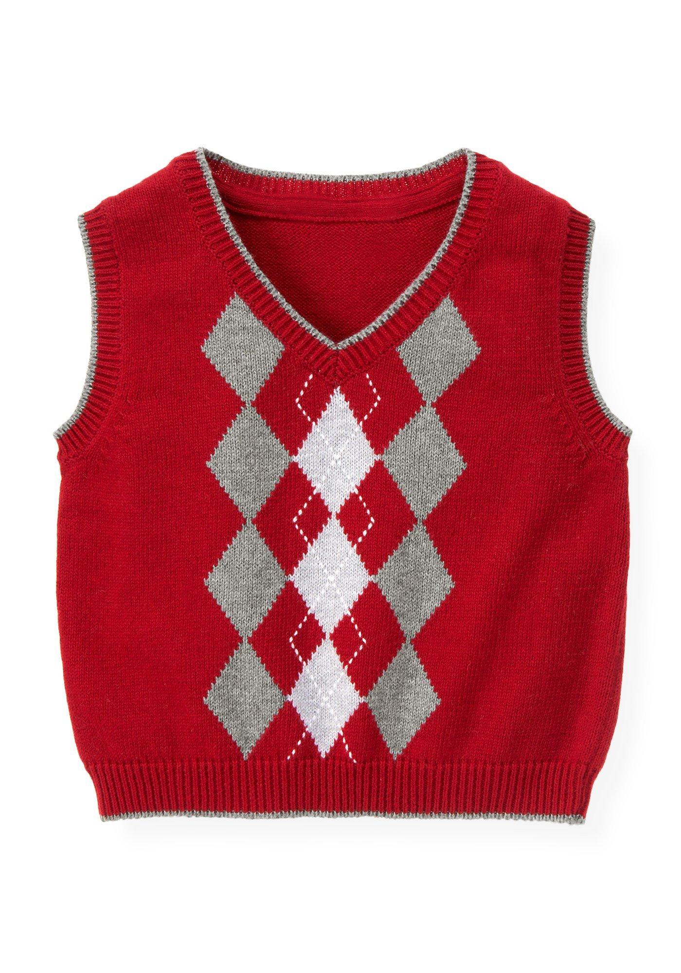 Holiday Red Argyle Sweater Vest at JanieandJack