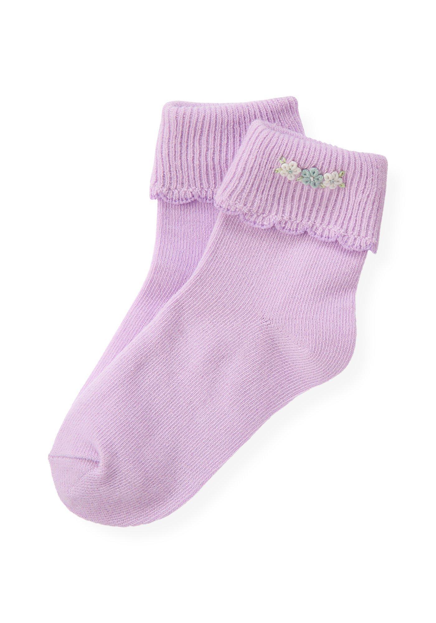 Hand-Embroidered Petunia Sock image number 0