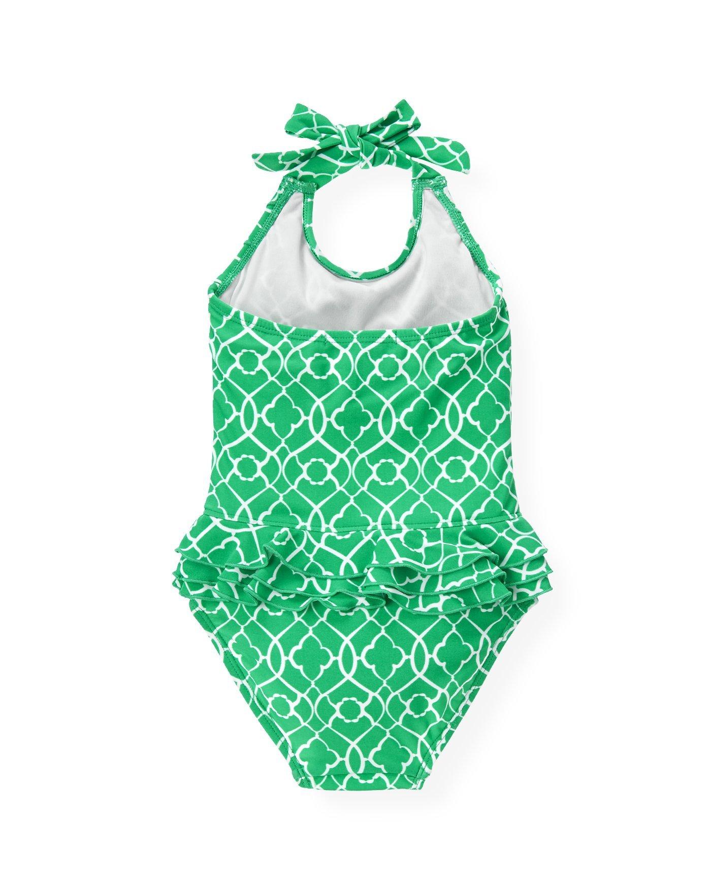 Tile Print One-Piece Swimsuit image number 1
