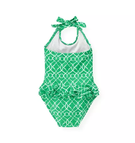 Tile Print One-Piece Swimsuit image number 1