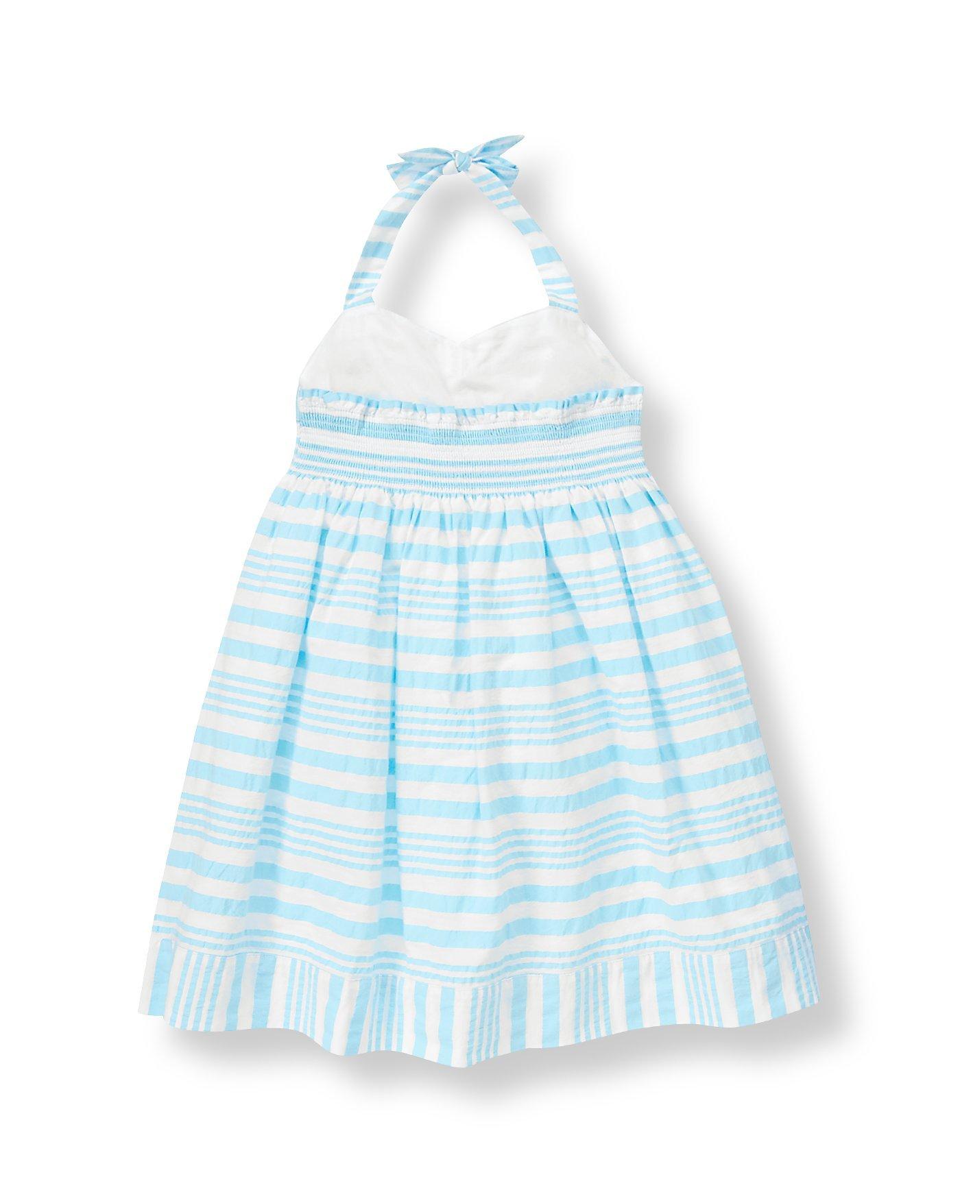 Seersucker Stripe Halter Dress image number 1