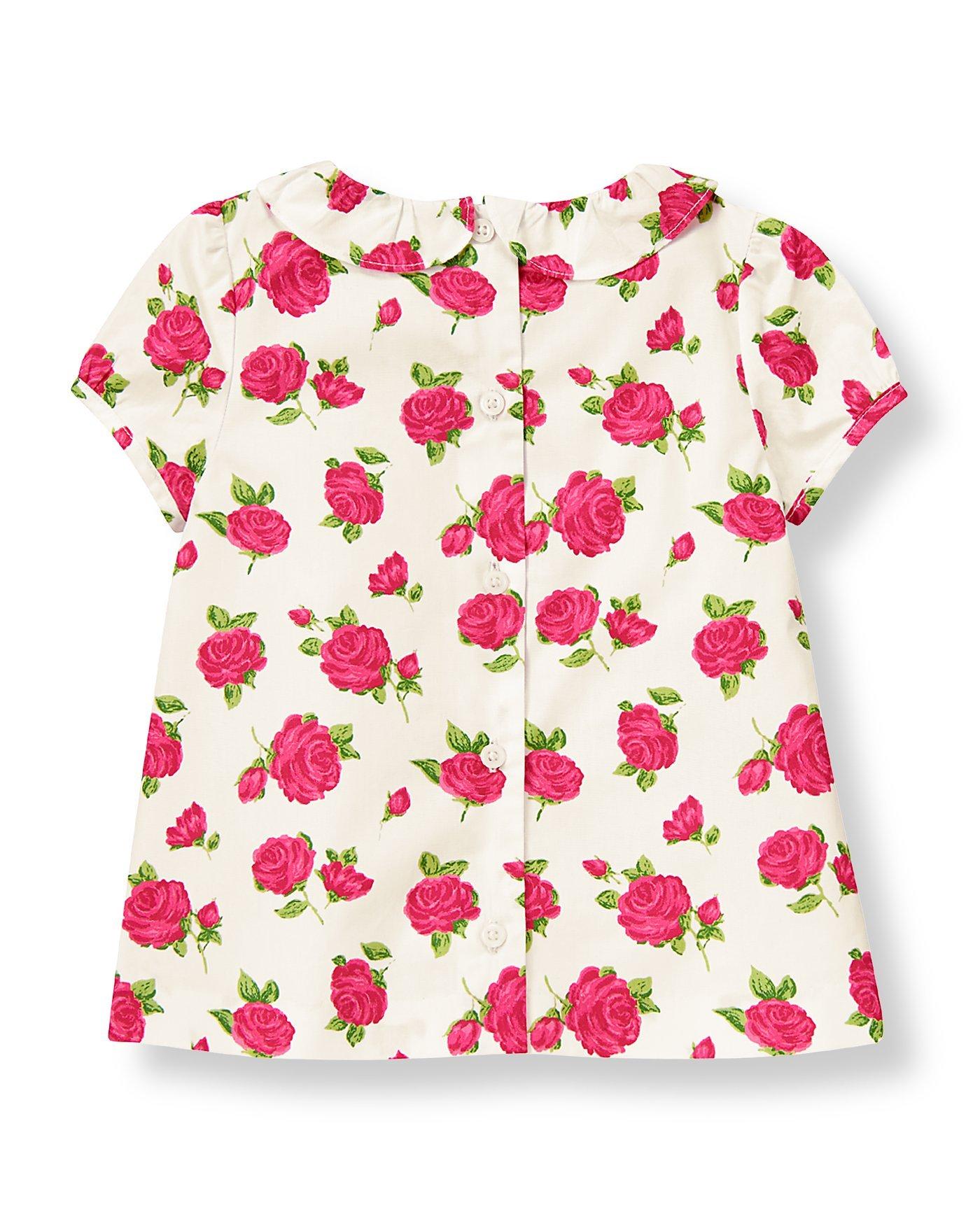 Rose Floral Collared Top image number 1