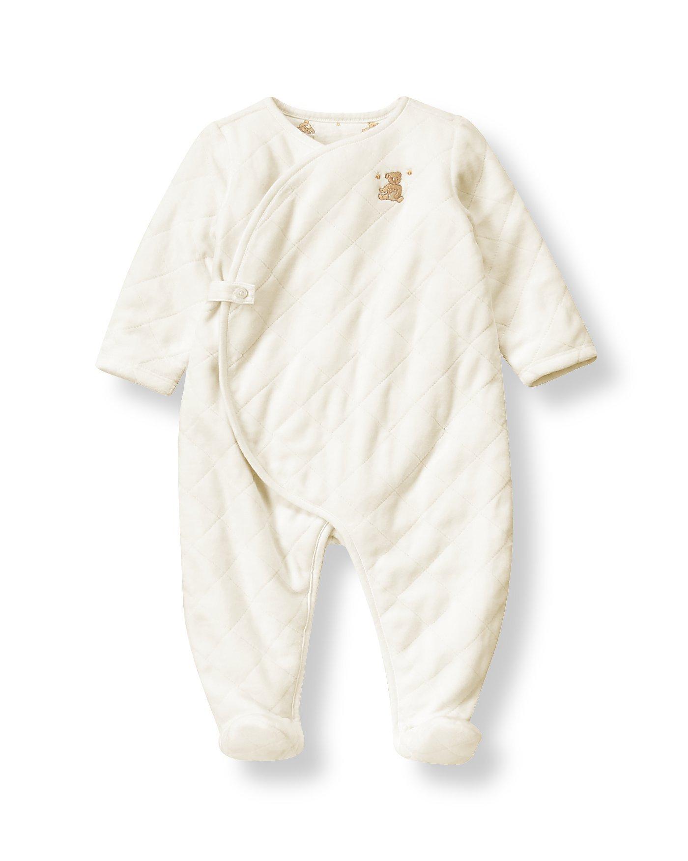 Honey Bear Quilted Velour One-Piece image number 0