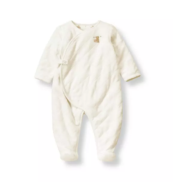 Honey Bear Quilted Velour One-Piece image number 0