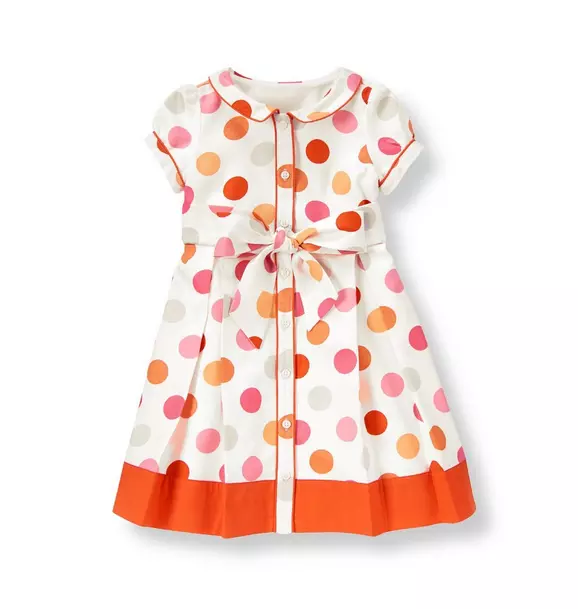 Piped Dot Shirt Dress image number 0