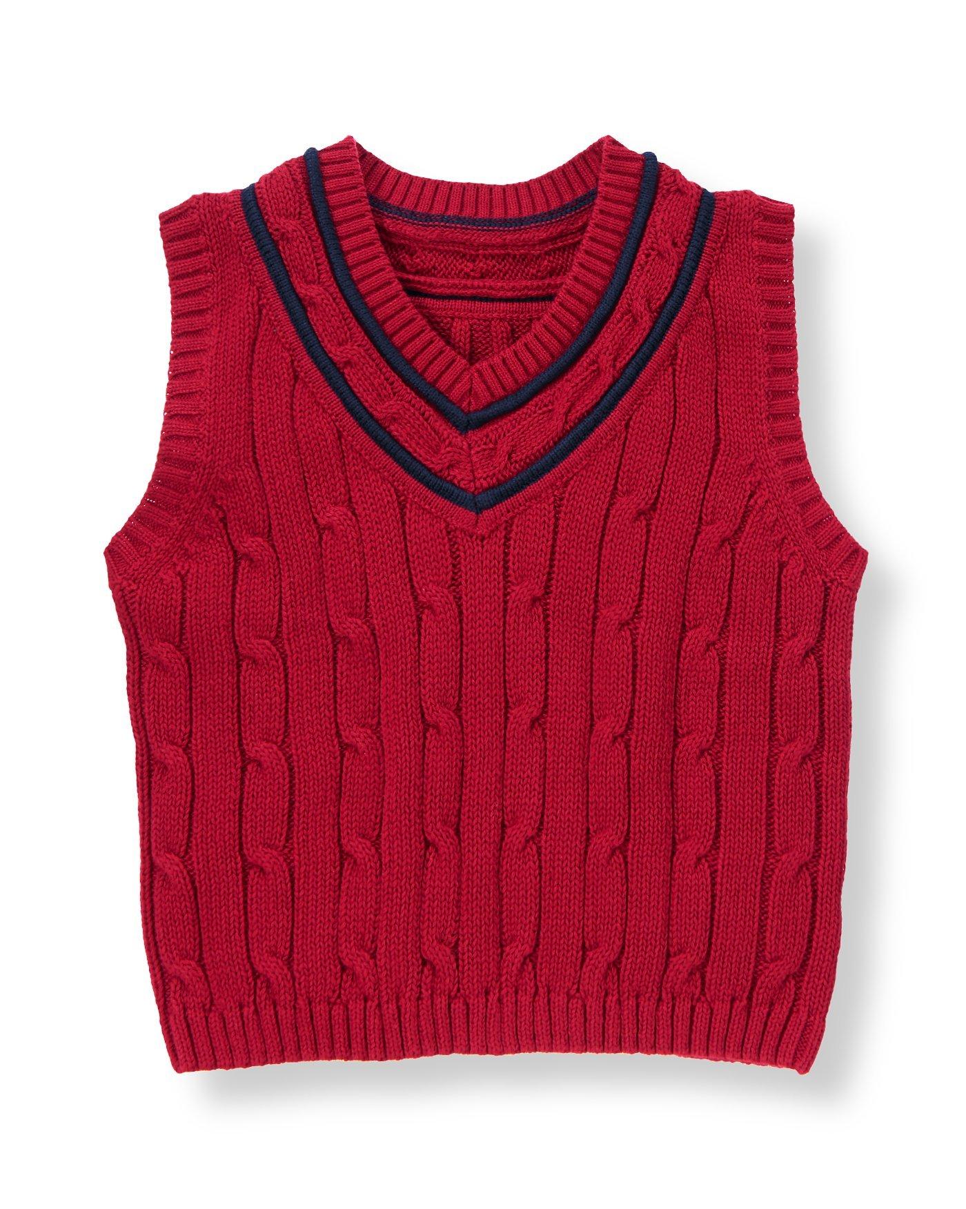 Tipped Cable Sweater Vest image number 0