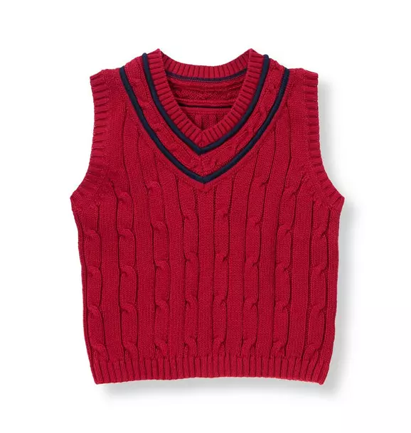Tipped Cable Sweater Vest image number 0