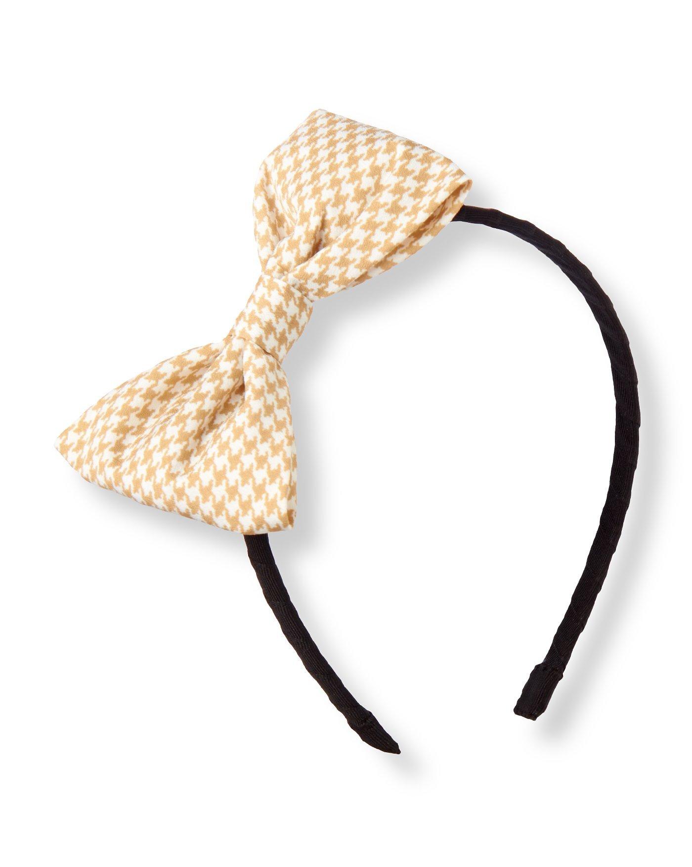 Houndstooth Crepe Bow Headband image number 0