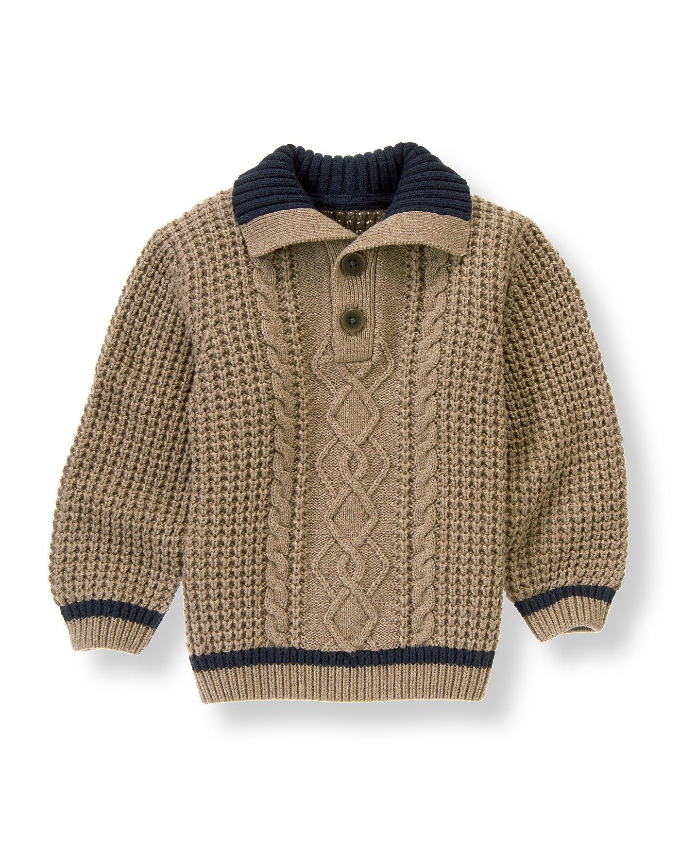 Collections Willow Bark Heather Heathered Cable Sweater by Janie and Jack