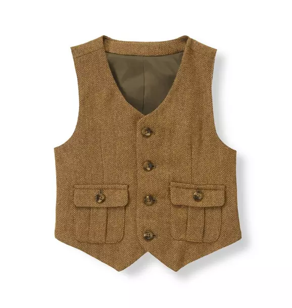 Herringbone Wool Blend Suit Vest image number 0