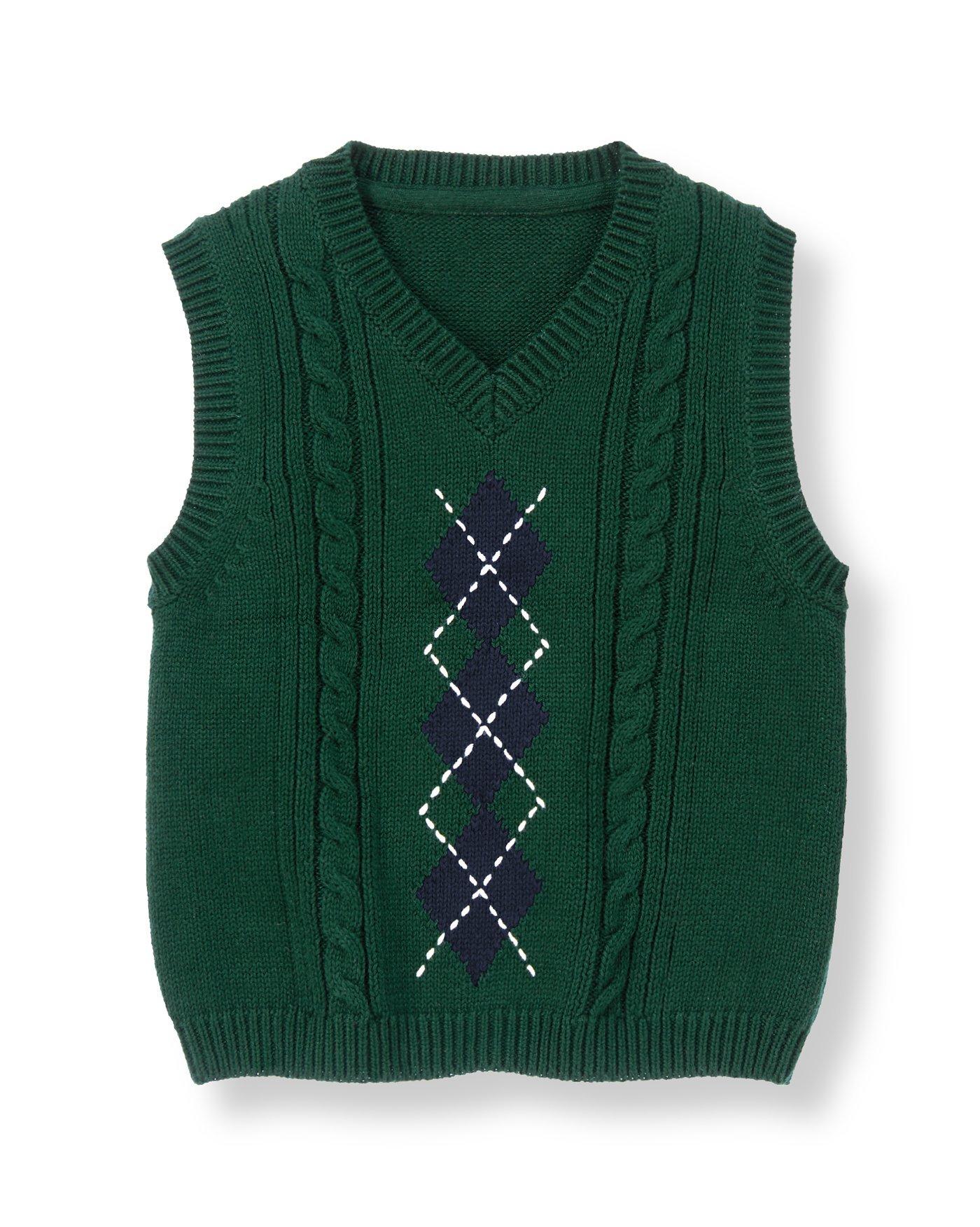 Argyle Cable Sweater Vest image number 0