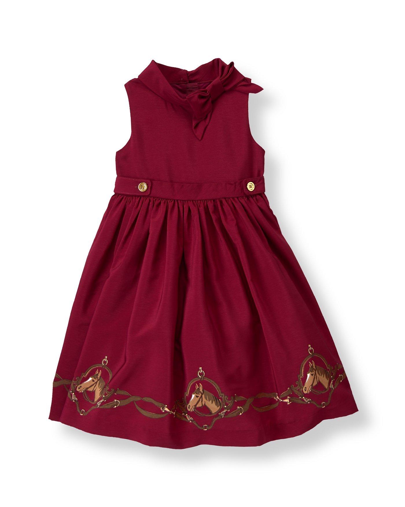 Girl Burgundy Berry Equestrian Horse Dress by Janie and Jack