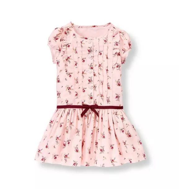 Pleated Floral Button Dress image number 0