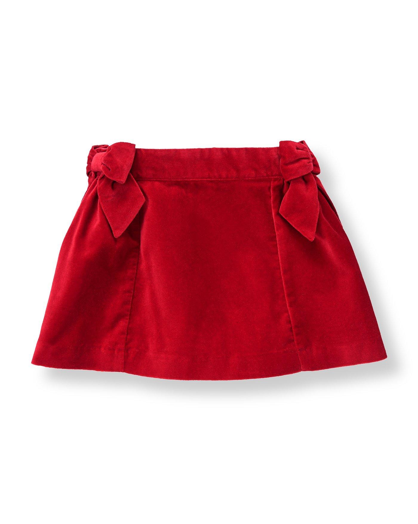 Bow Velveteen Skirt image number 0