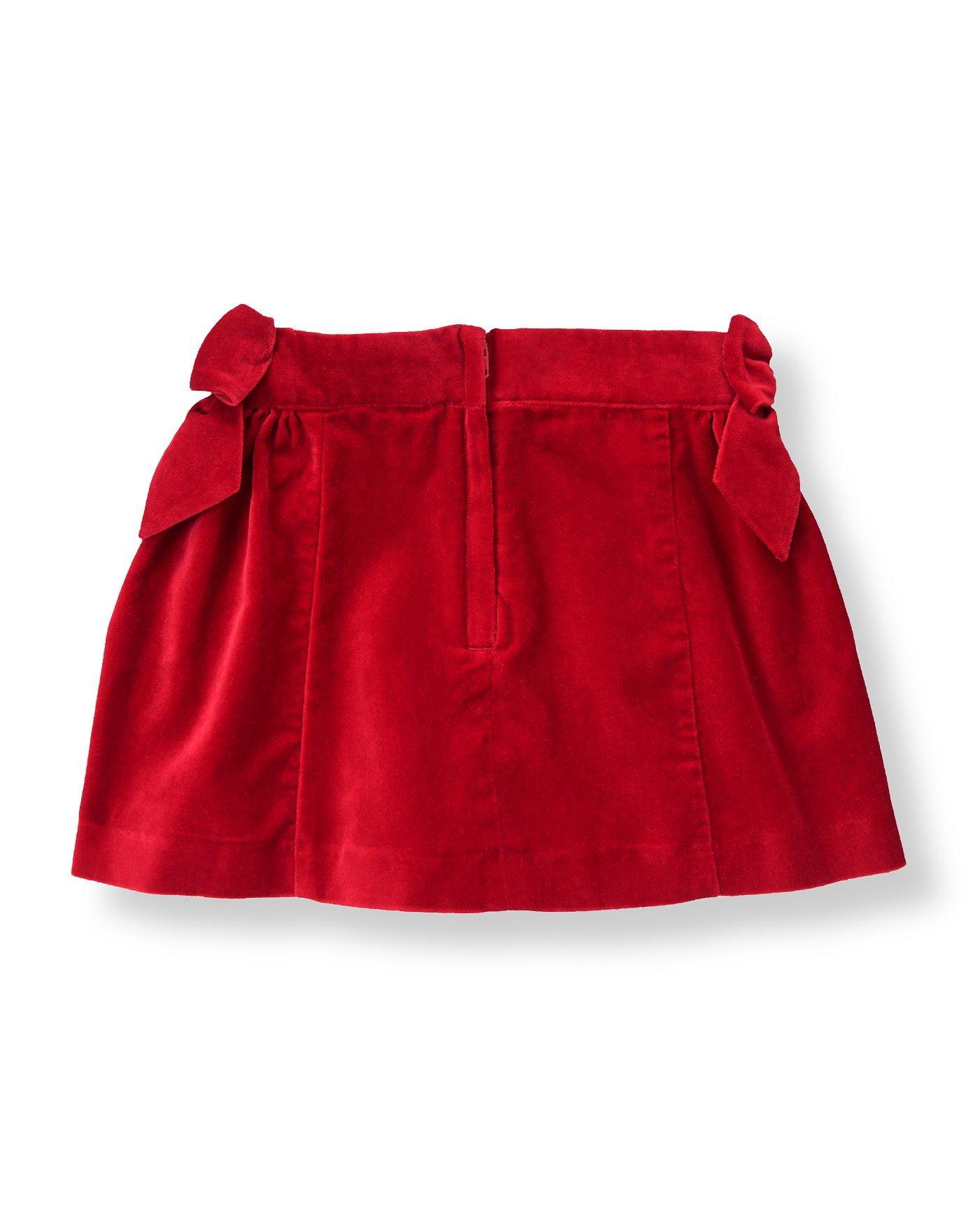 Bow Velveteen Skirt image number 1