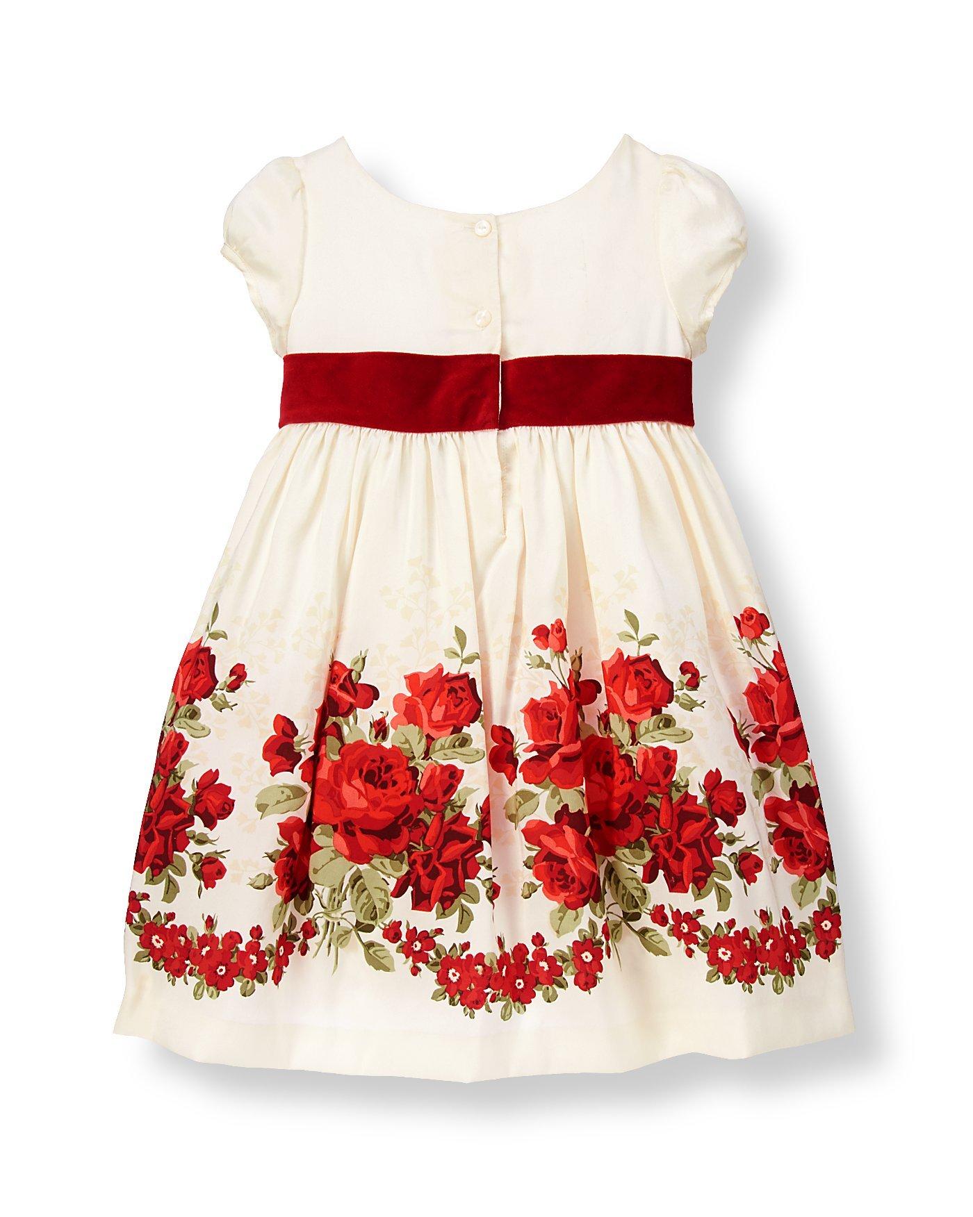Rose Floral Silk Duppioni Dress image number 1