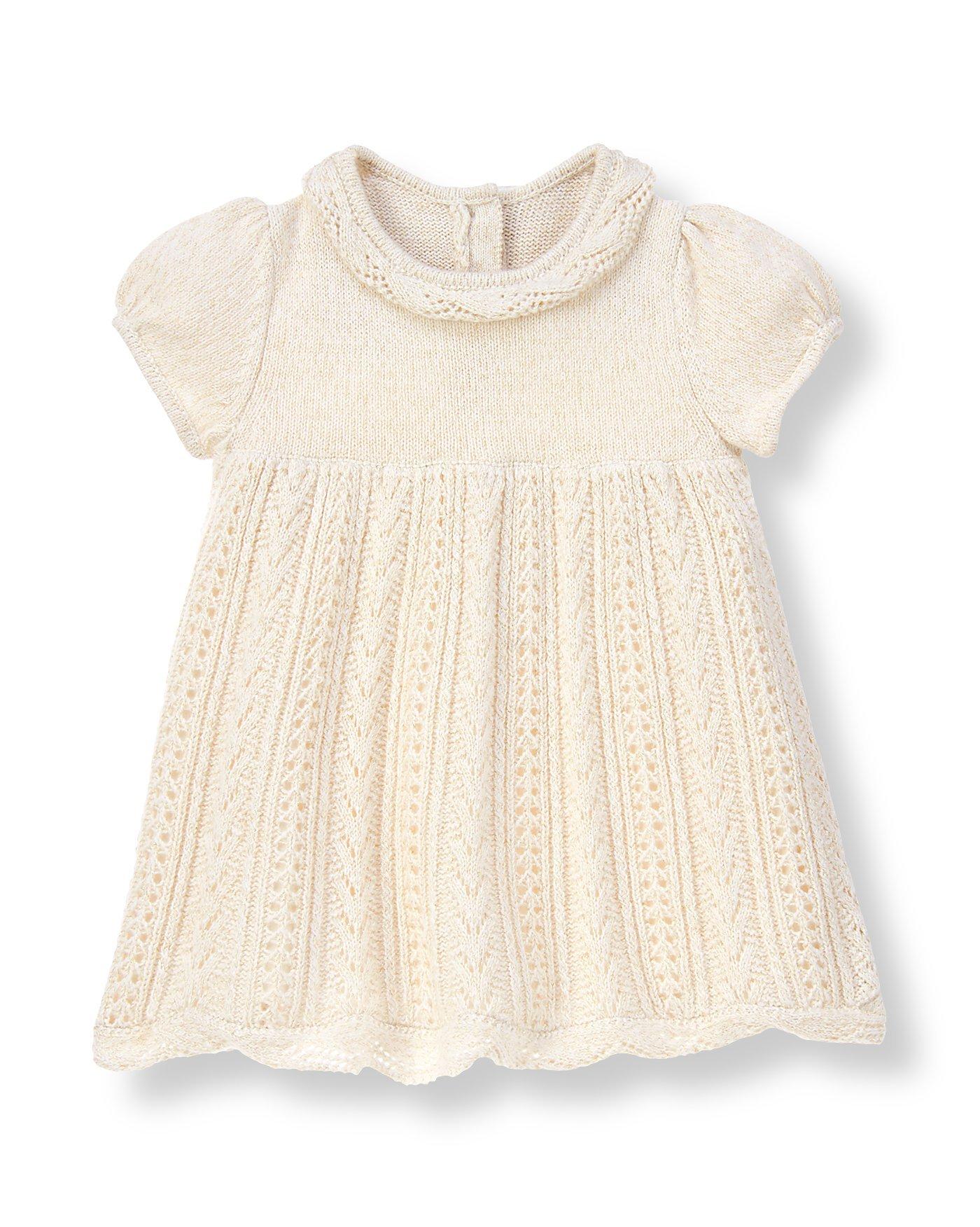 Hand-Embroidered Pointelle Sweater Dress image number 0