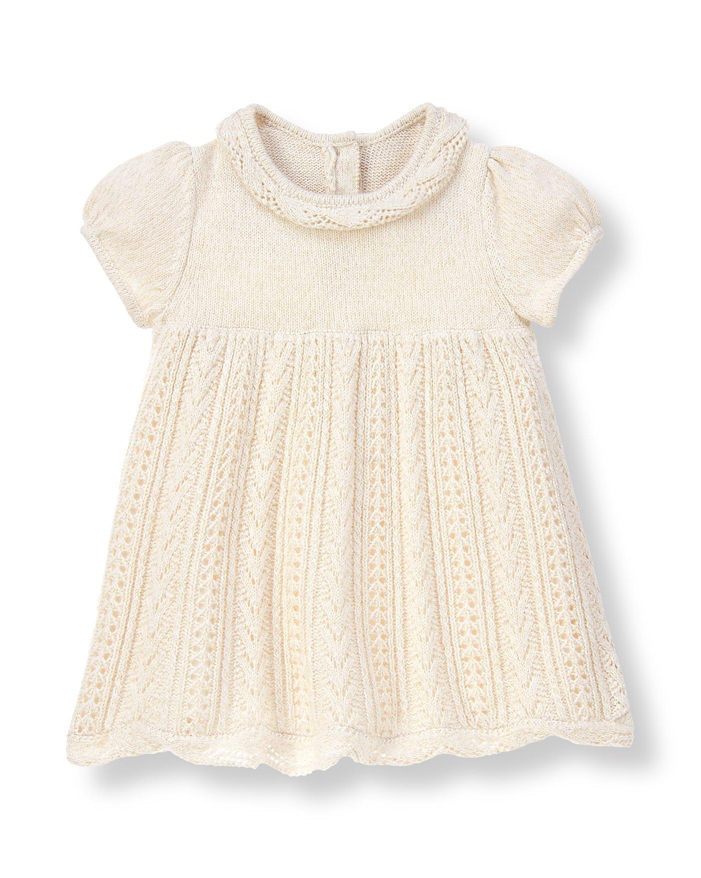 Hand-Embroidered Pointelle Sweater Dress image number 0