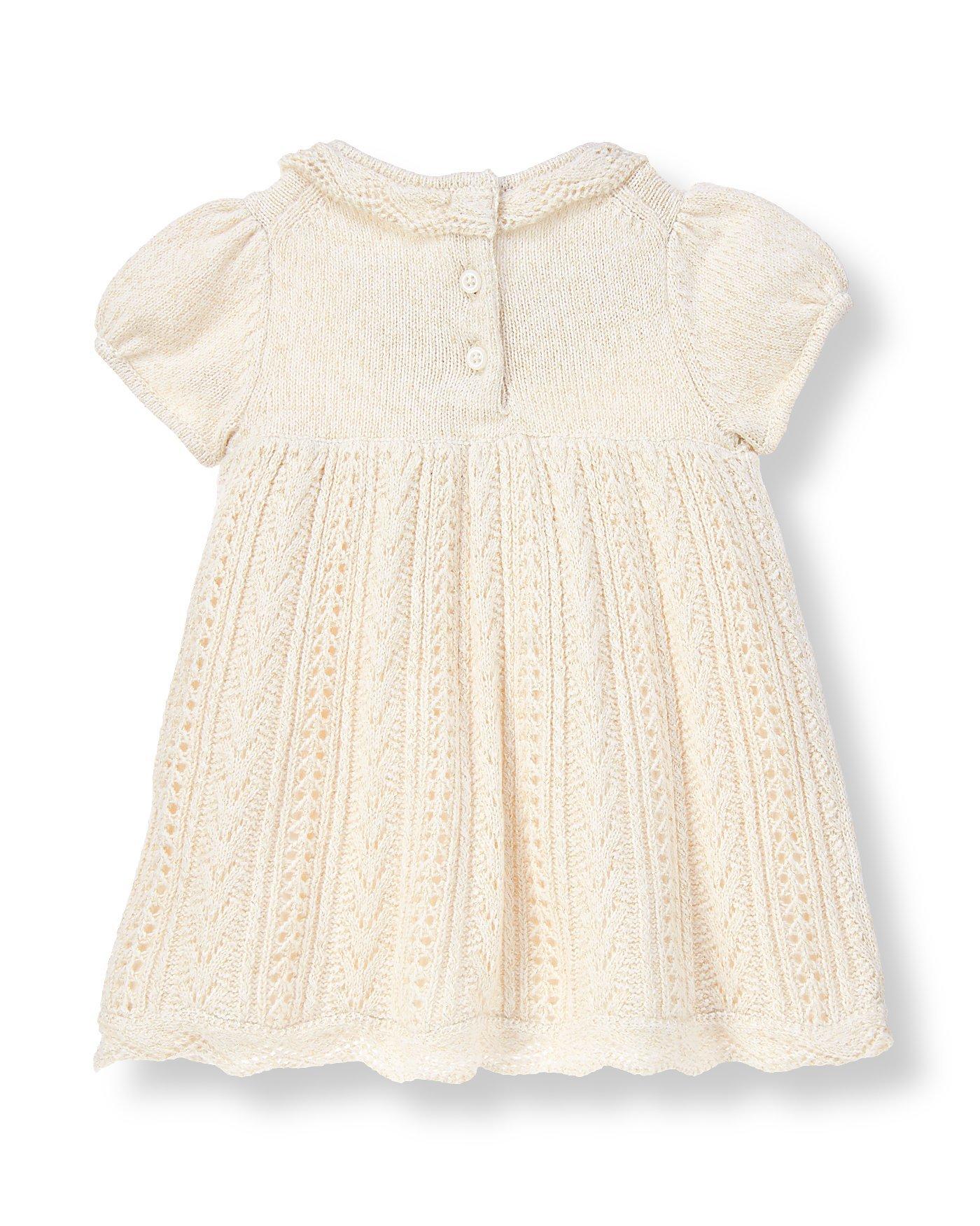 Hand-Embroidered Pointelle Sweater Dress image number 1