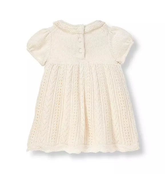 Hand-Embroidered Pointelle Sweater Dress image number 1