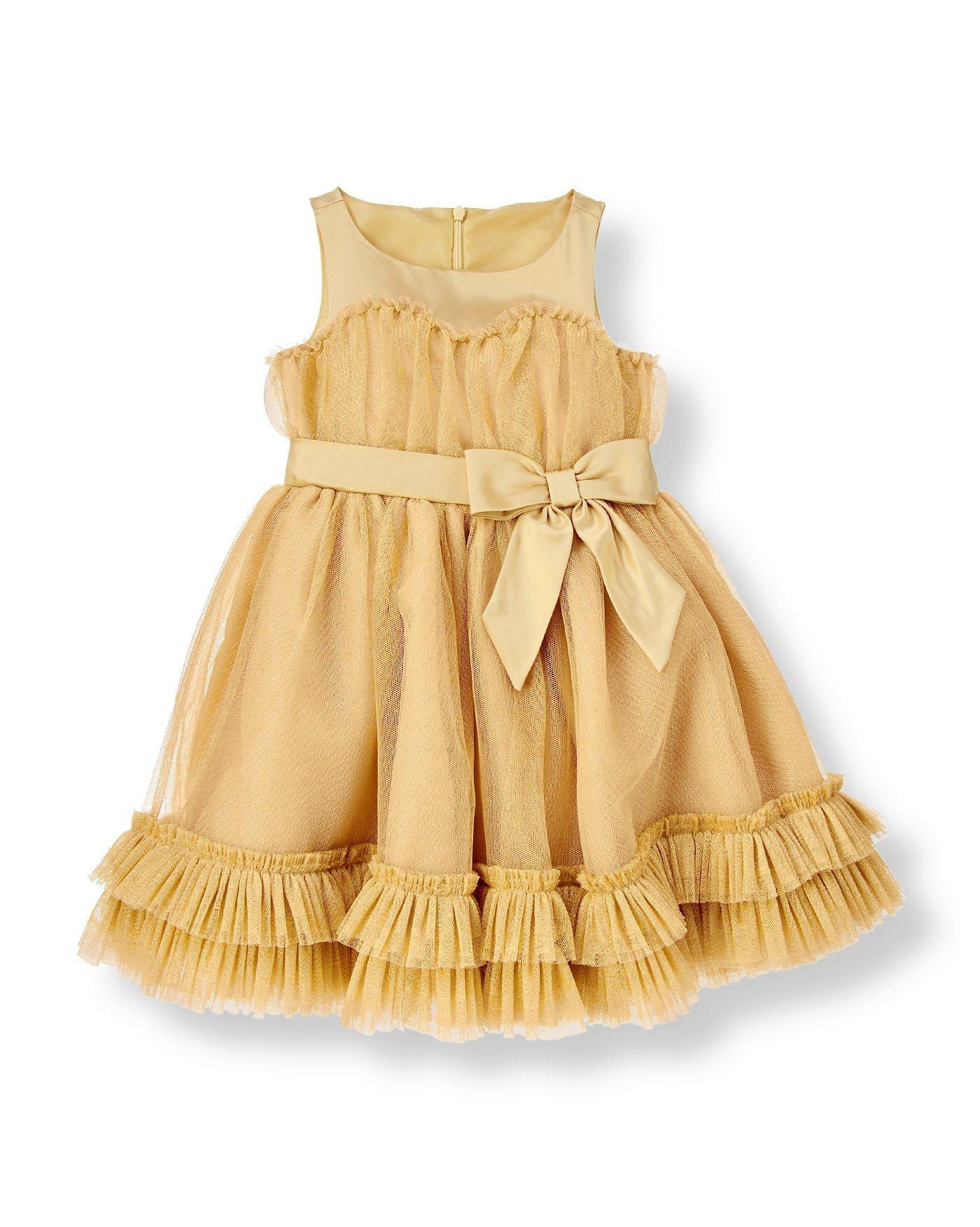 Metallic Gold Tulle Dress image number 0