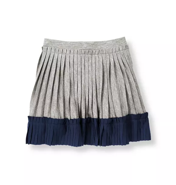 Colorblock Pleated Knit Skirt image number 0