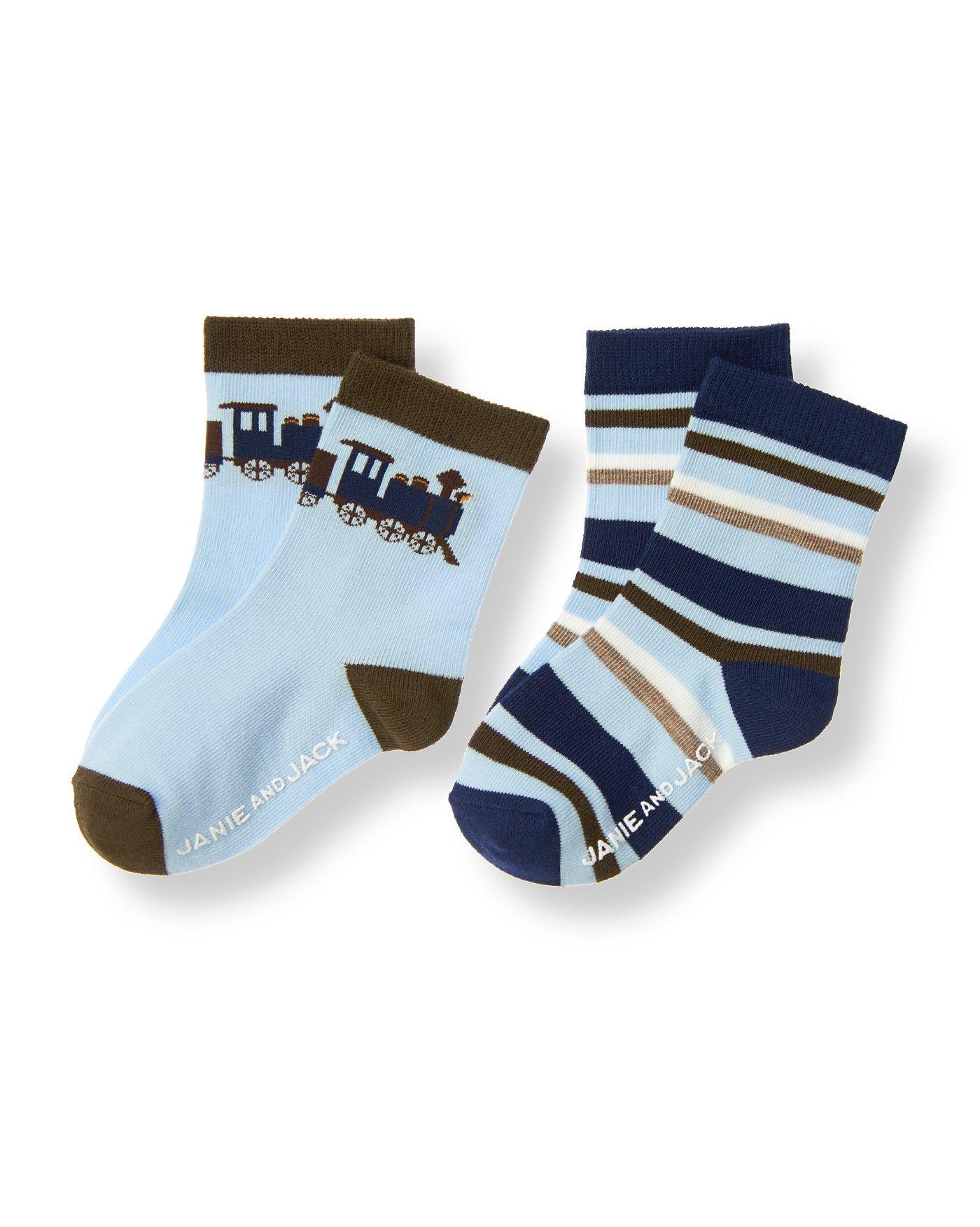 Train Stripe Sock Two-Pack image number 0