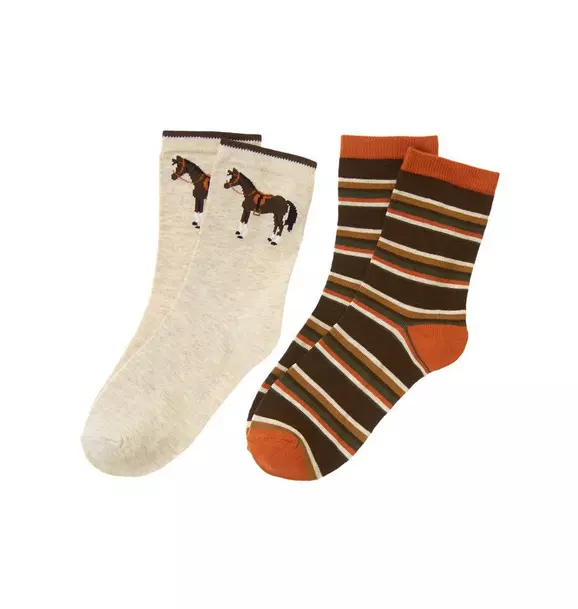 Horse Stripe Sock Two-Pack image number 0