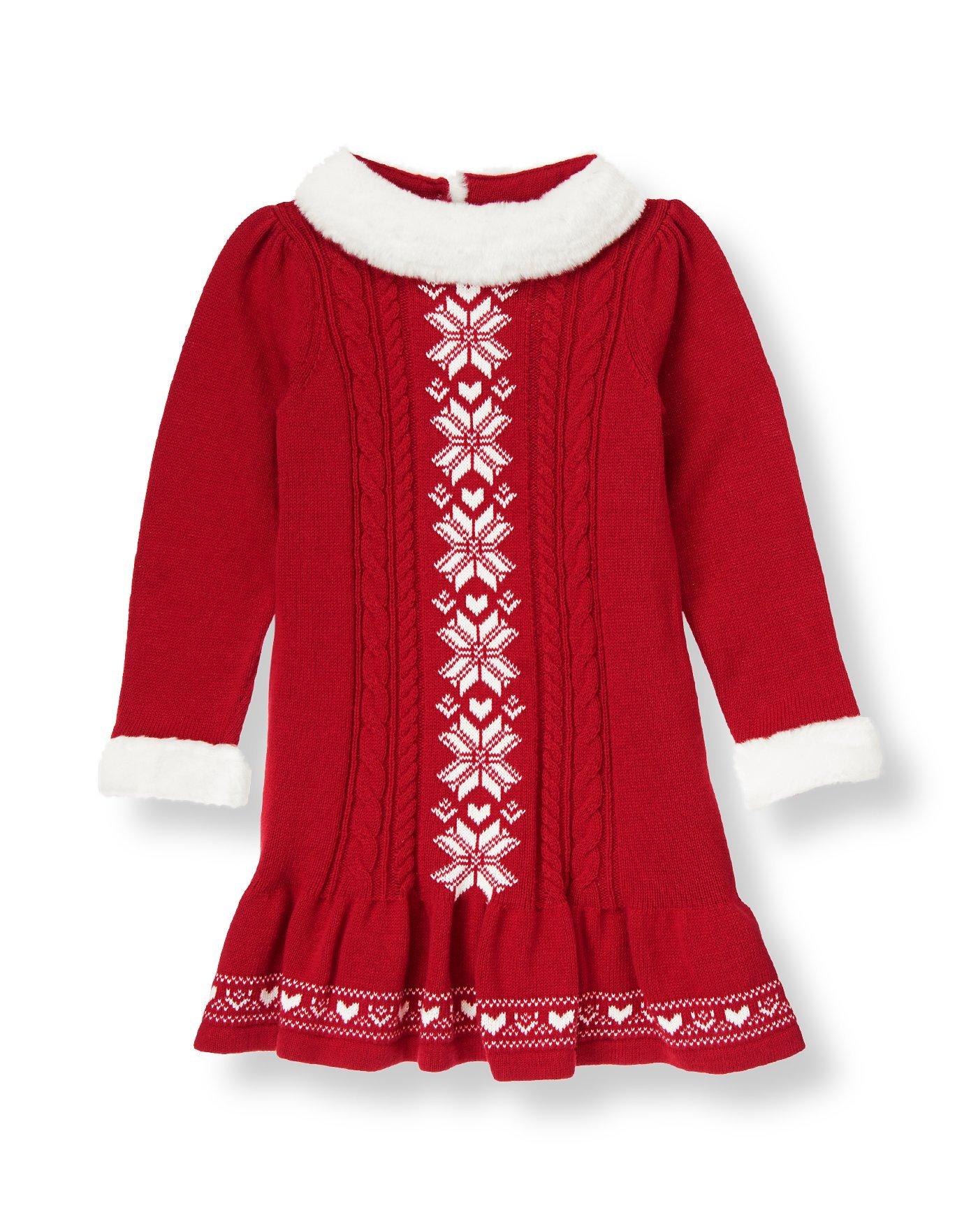 Snowflake Fair Isle Sweater Dress image number 0