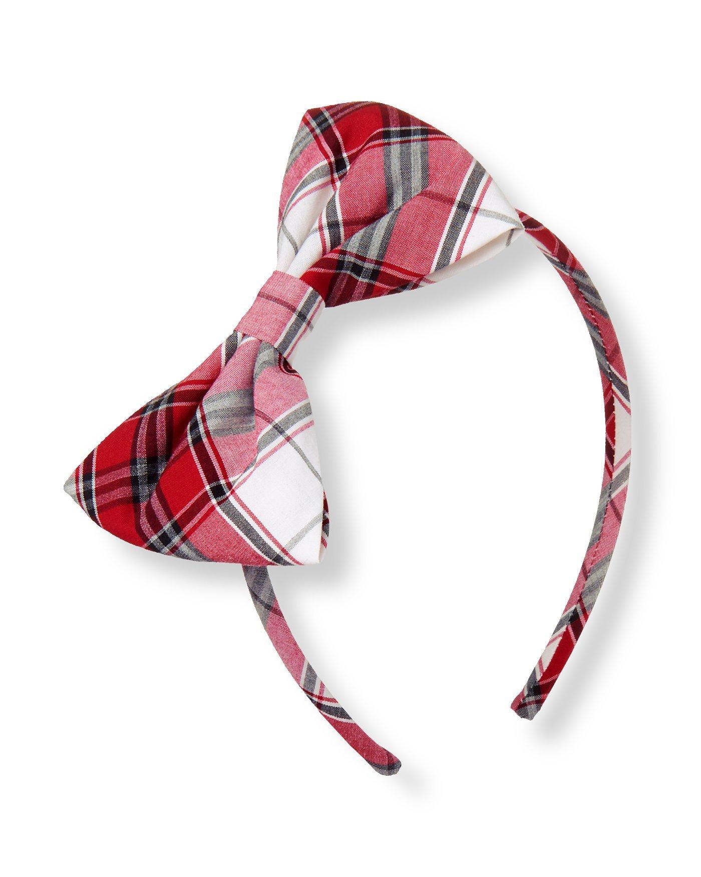 plaid headband with bow