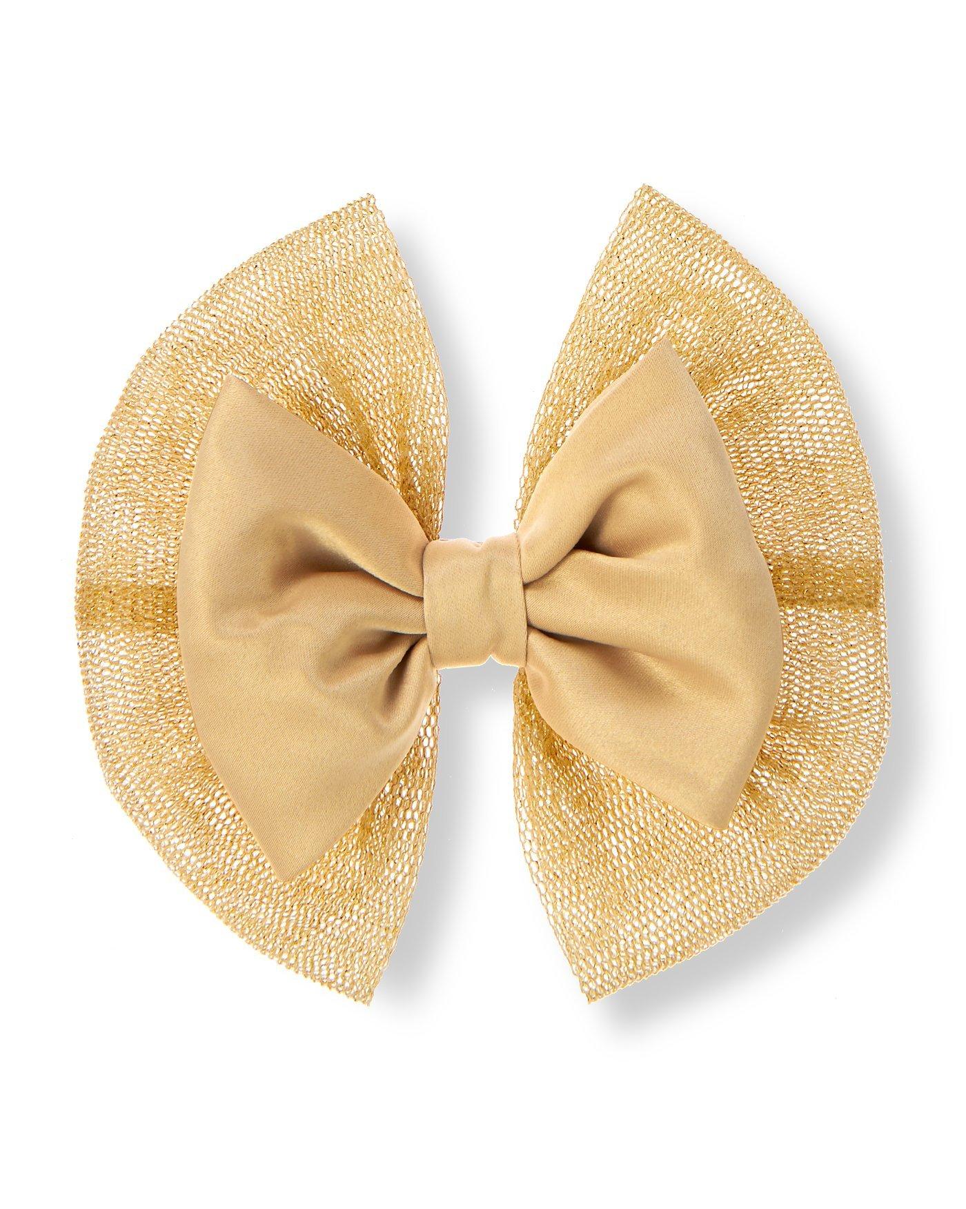 Metallic Tulle Bow Barrette image number 0