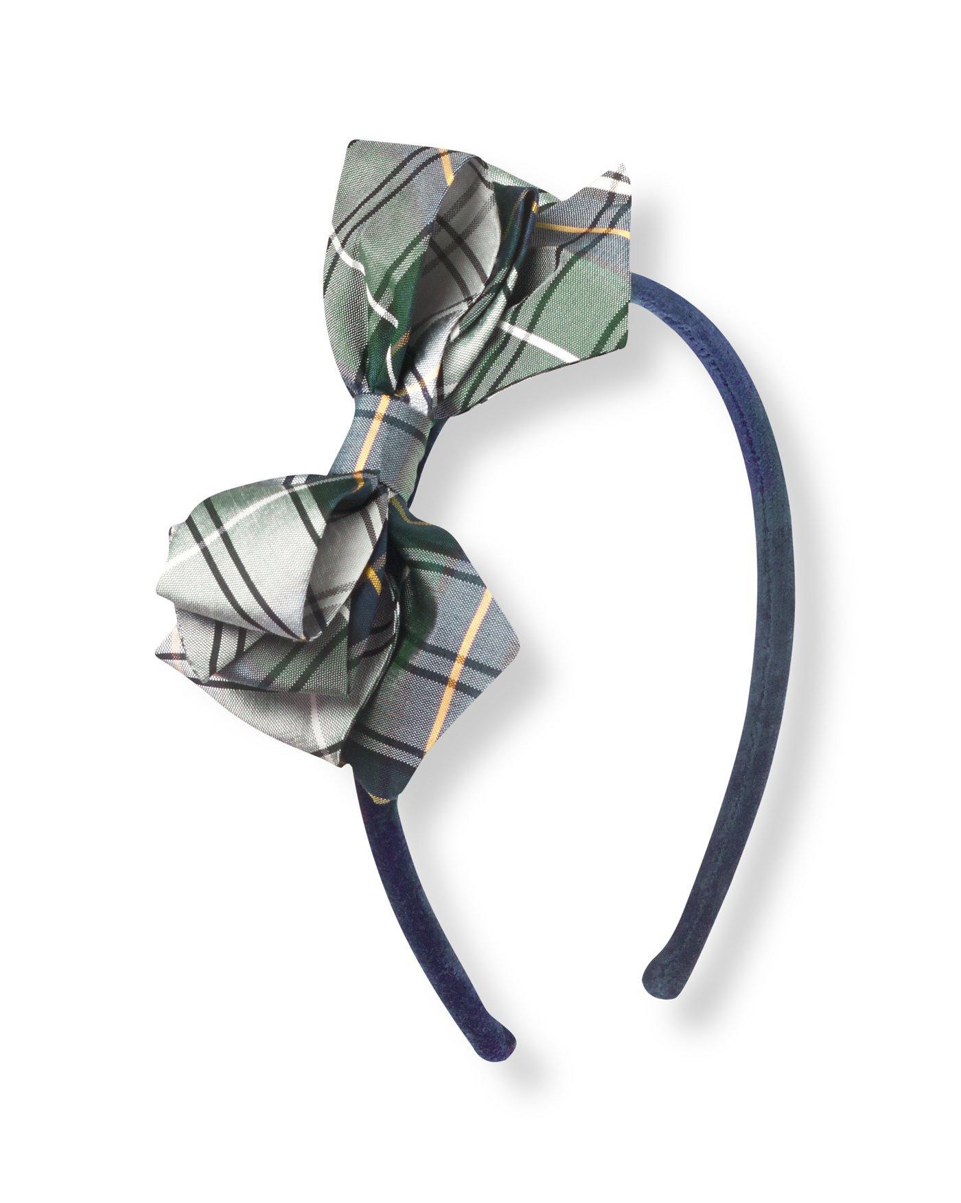 Plaid Silk Bow Headband image number 0