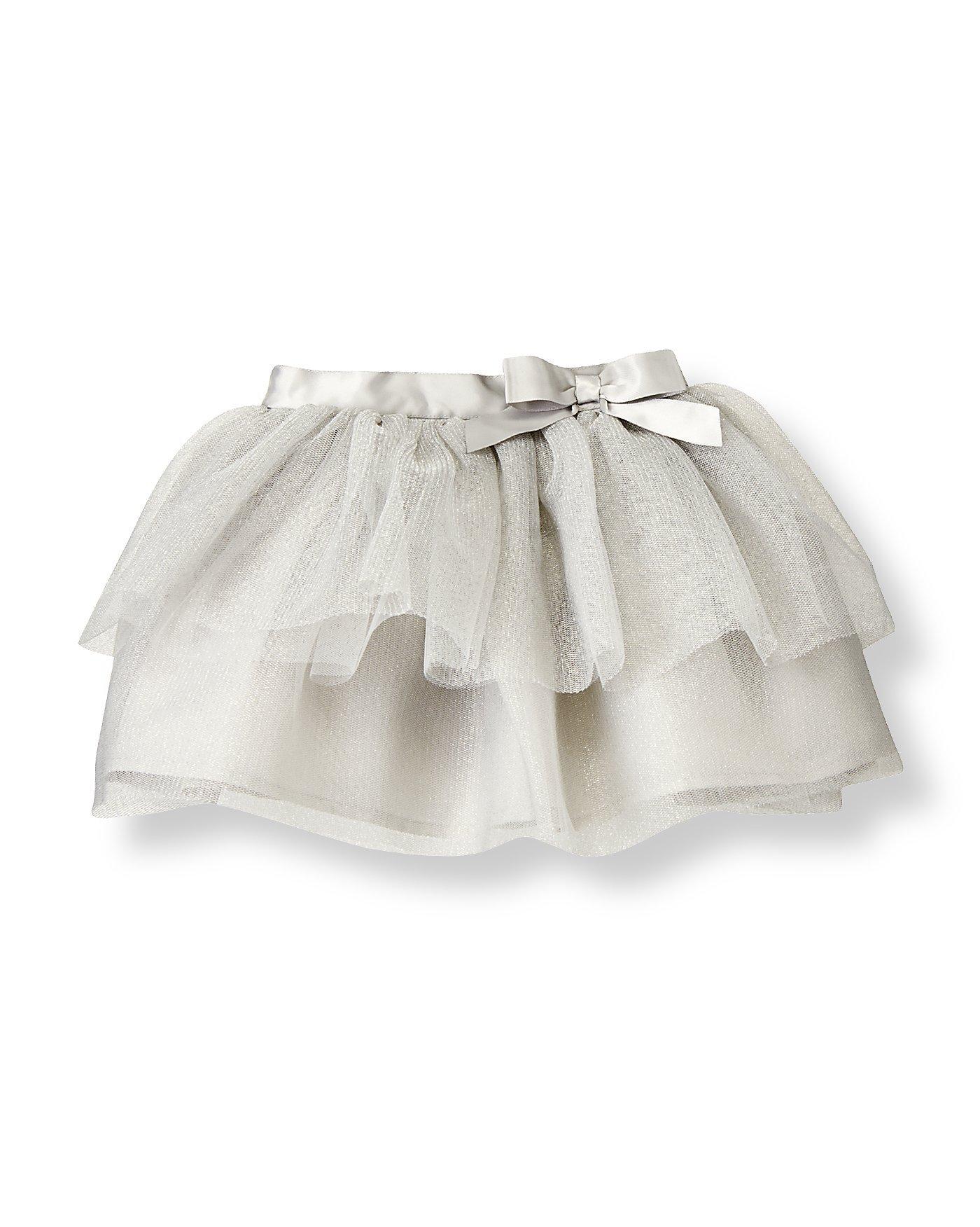 Metallic Silver Tulle Skirt image number 0
